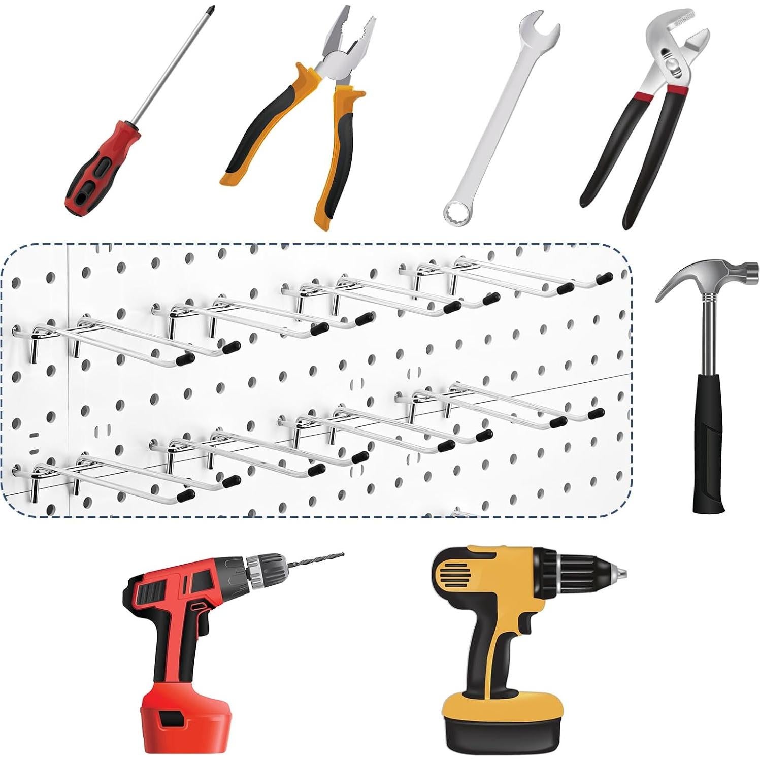 16 Ganchos Dobles para Tablero de Clavos JOUTYFOR 10.16 cm