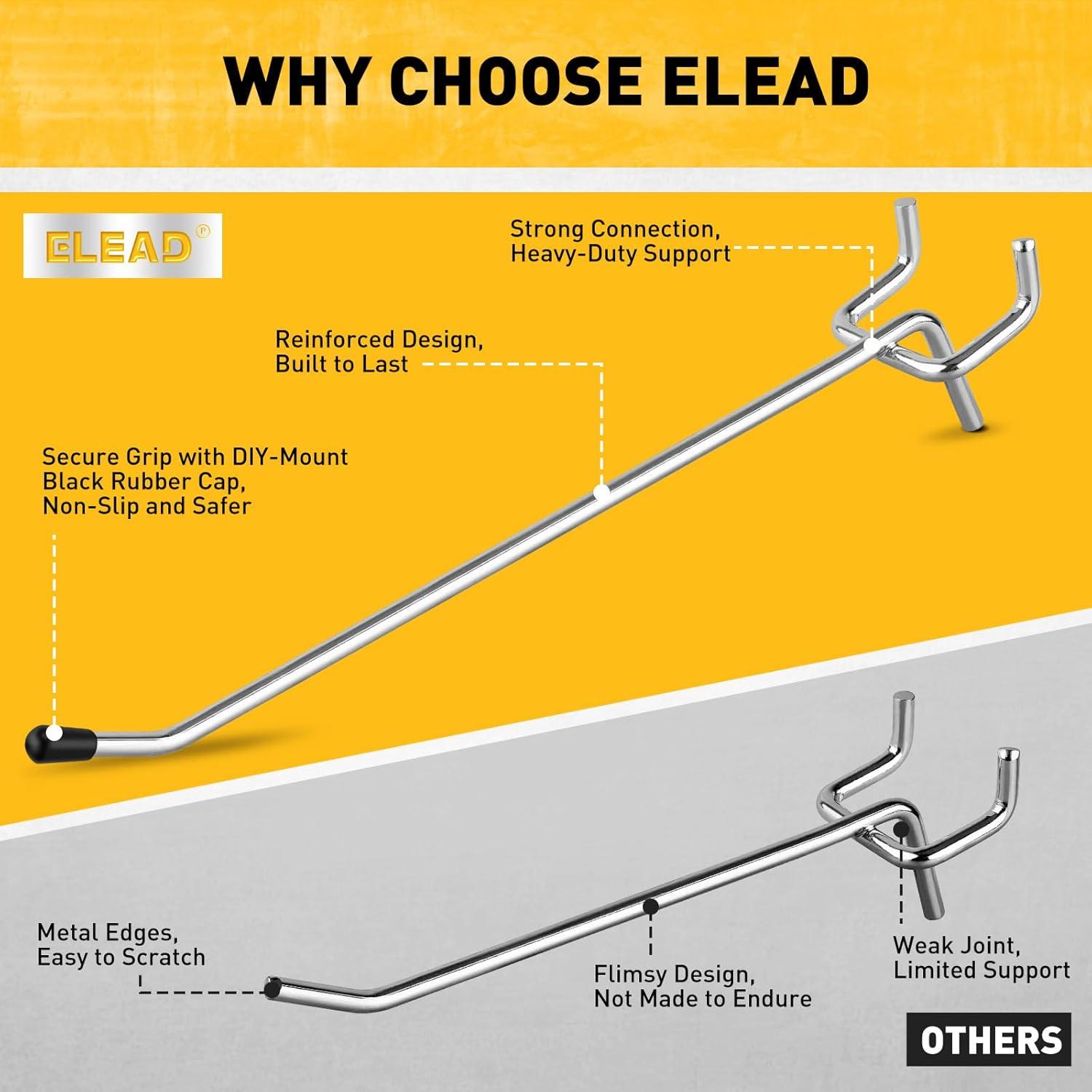 Ganchos de Tablero ELEAD 66 Piezas 5/10/15 cm Galvanizados