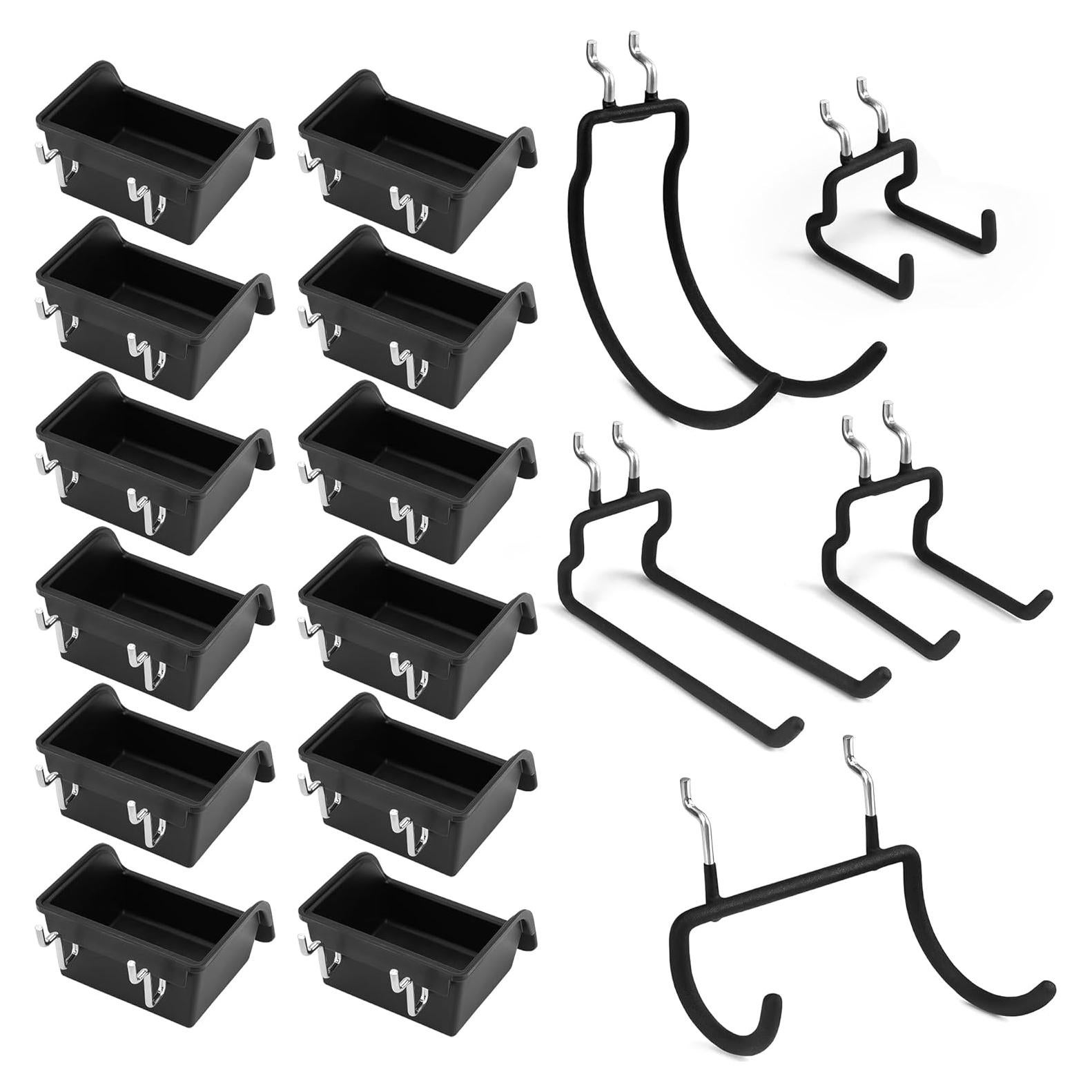 Ganchos para Tablero Perforado ELEAD 17 Piezas con Bins