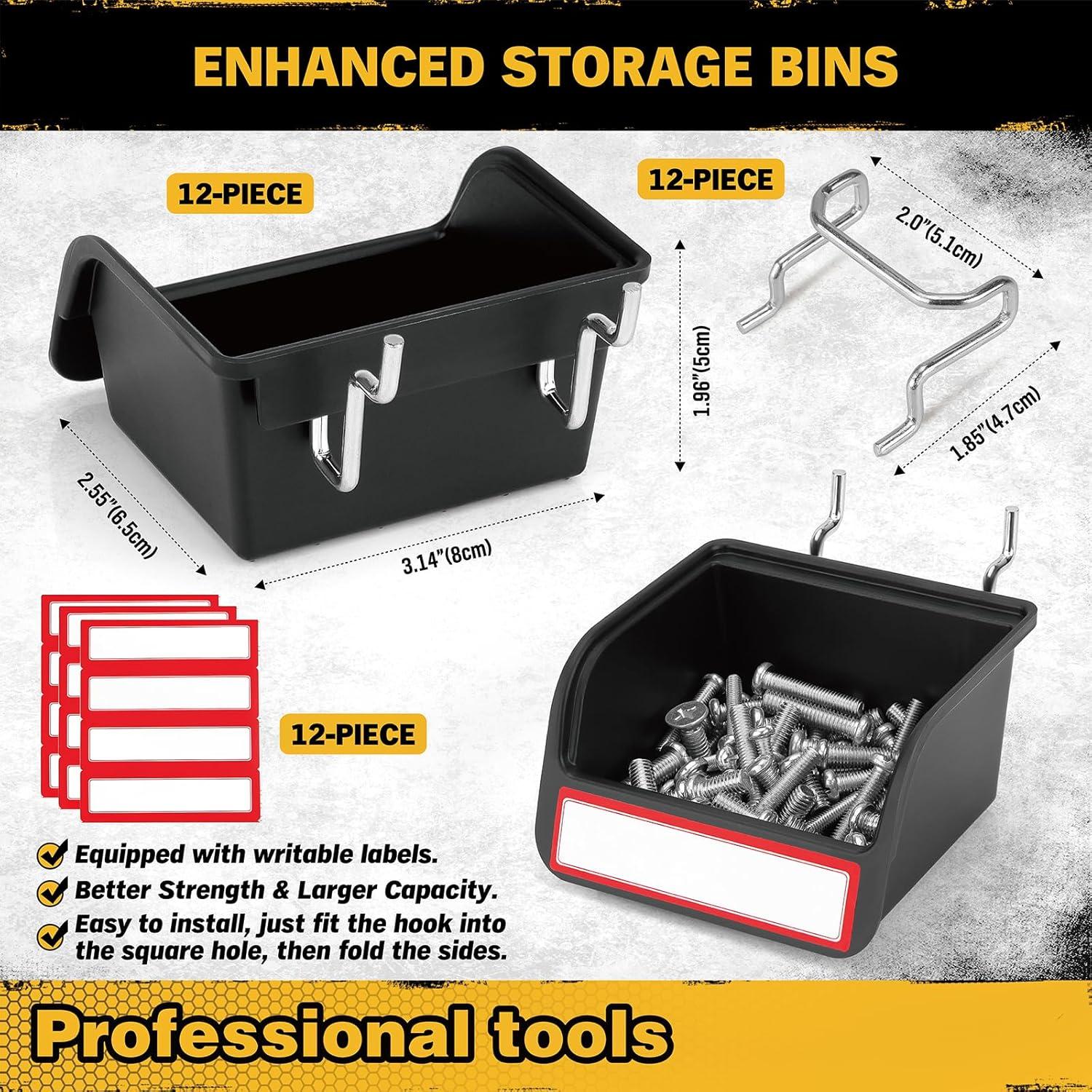 Ganchos para Tablero Perforado ELEAD 17 Piezas con Bins