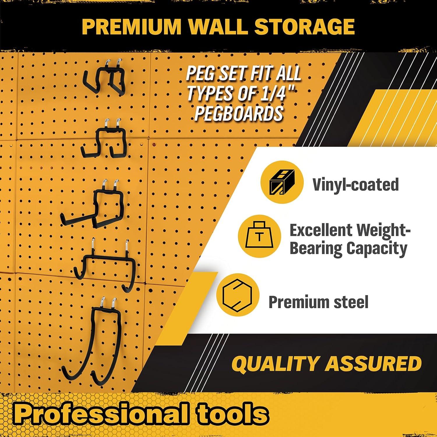 Ganchos para Tablero Perforado ELEAD 17 Piezas con Bins