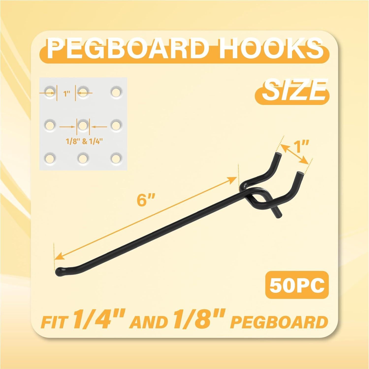 Ganchos para Tablero de Clavos BFPeaky 6" Alta Resistencia 50 pcs
