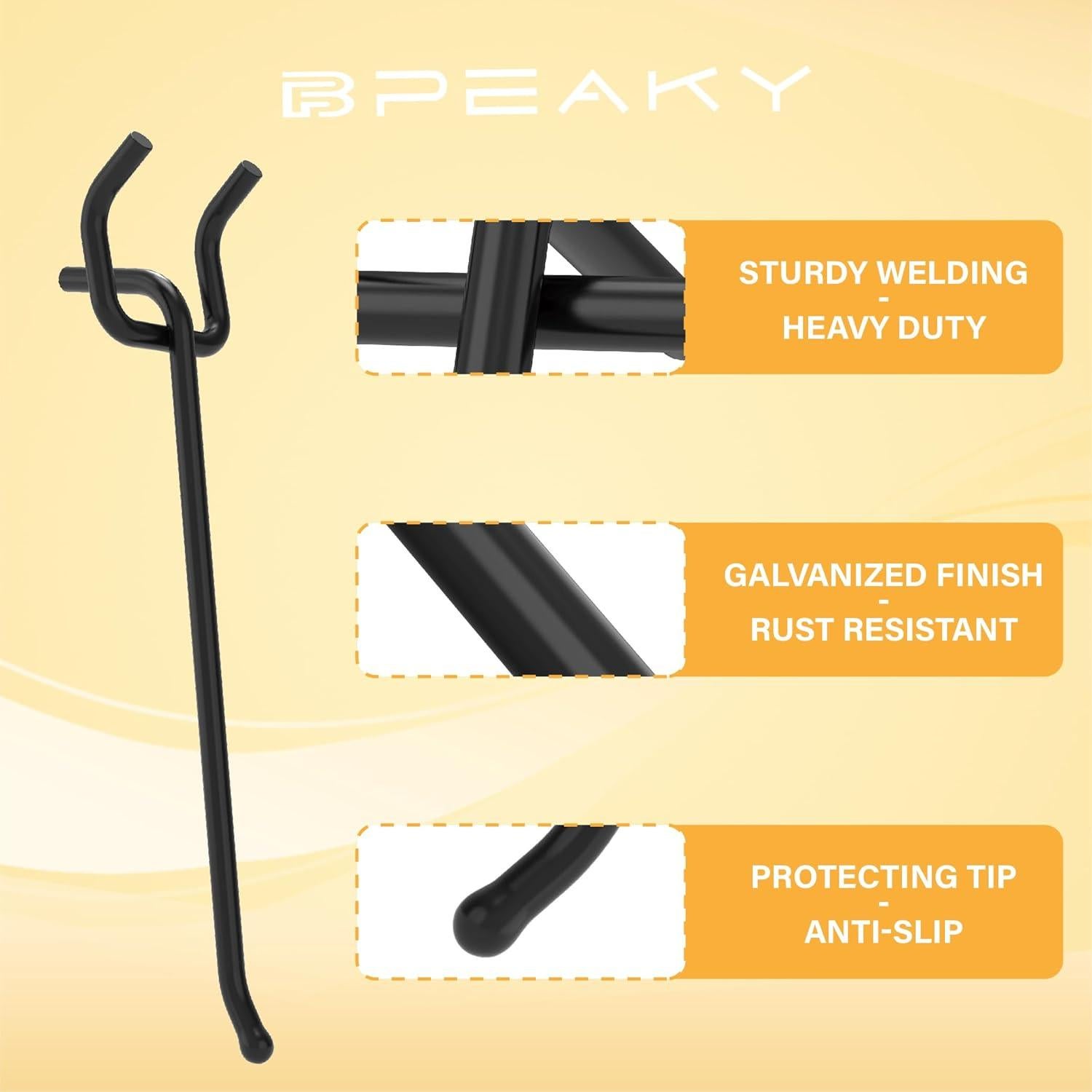 Ganchos para Tablero de Clavos BFPeaky 6" Alta Resistencia 50 pcs