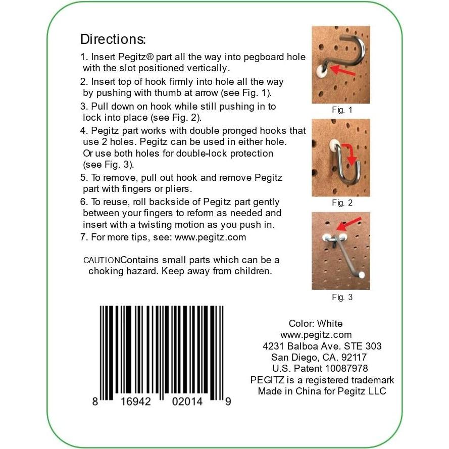 Bloques de Pegboard 50PCS Pegitz 6.35mm Blanco Reutilizables