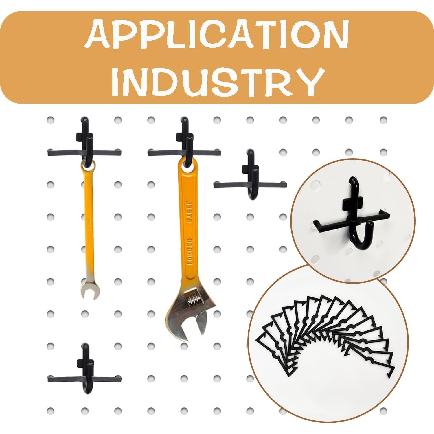 100 Clips para Tablero Perforado zDwfDc Plástico Negro 81.9g