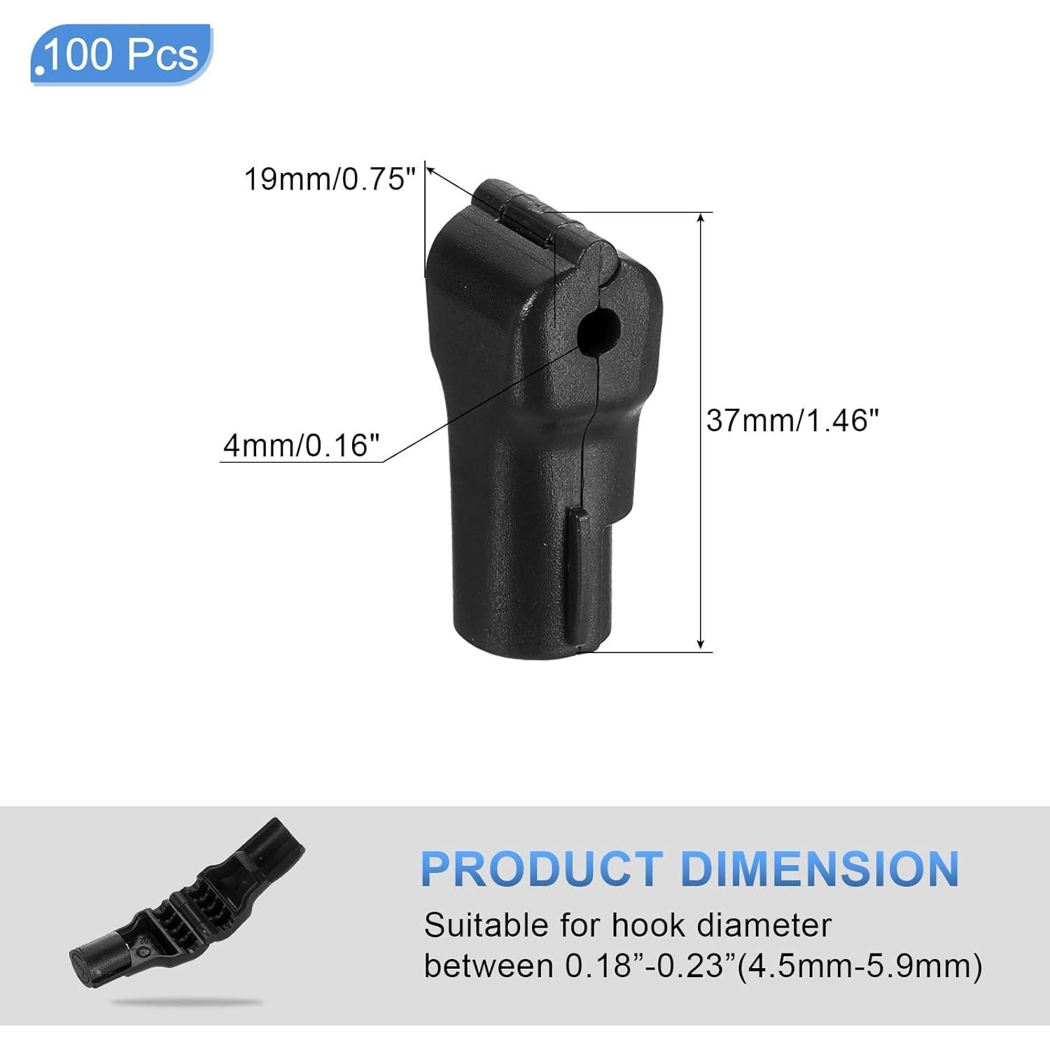 Bloqueos de Ganchos de Exhibición uxcell 100pcs ABS Negro