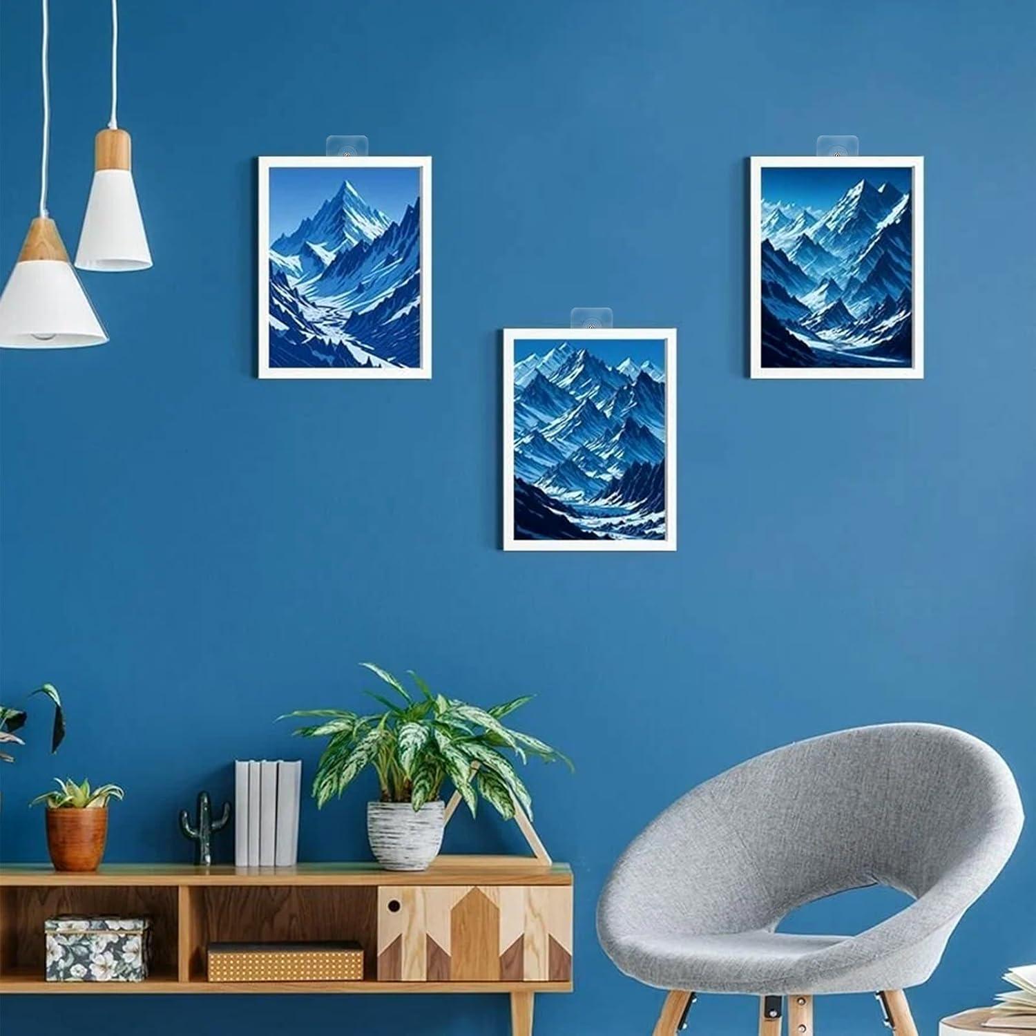 AIERSA Heavy Duty Adhesive Hooks, Wall Hooks for Hanging, Screw Free Sticker, Seamless Screws for Wall Mount, 2 in 1 Reusable, White, 20 Pcs, 16mm