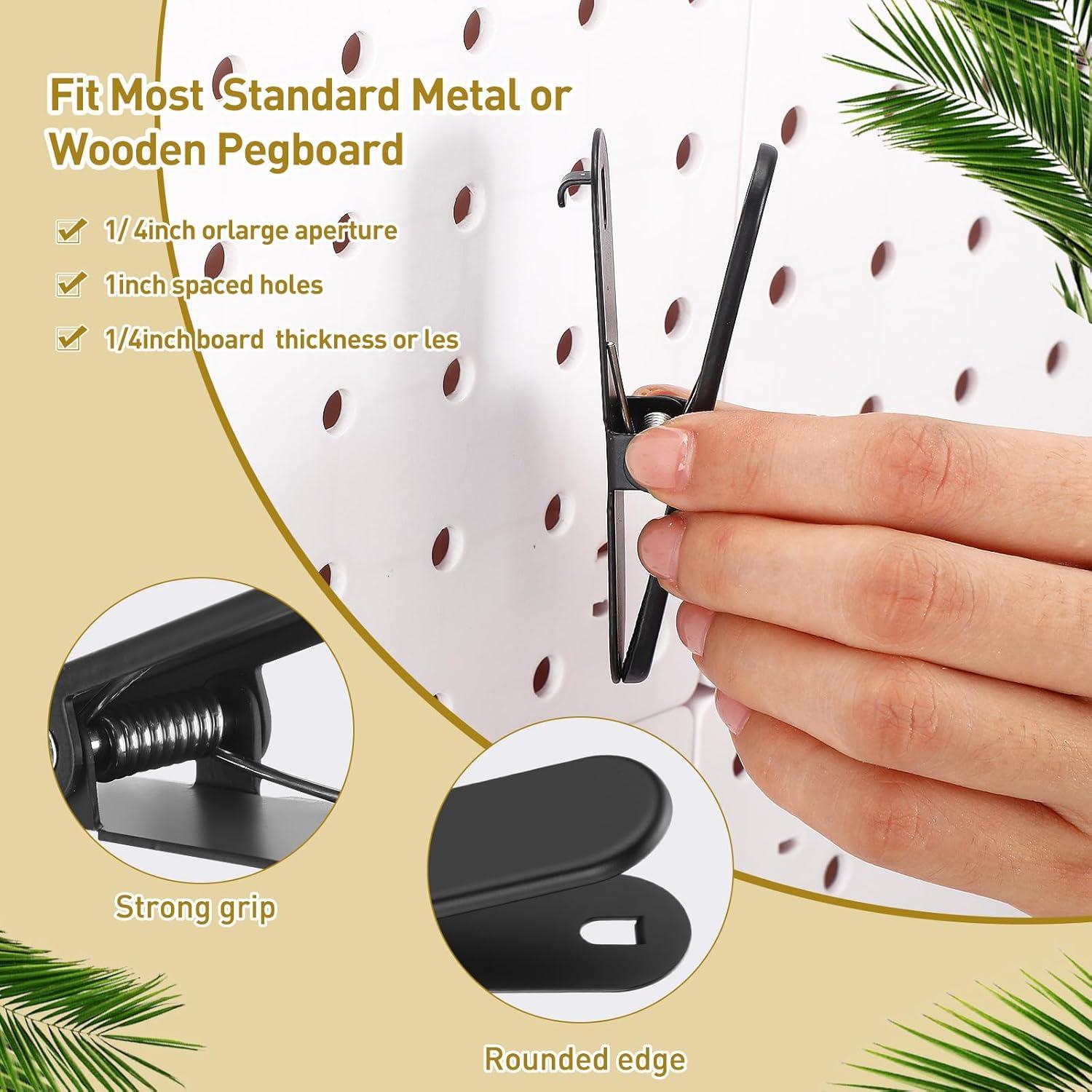 10 Clips de Tablero de Clavos Negros CroBlissful - Metal