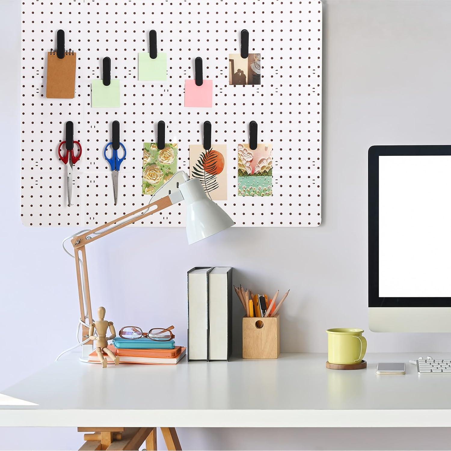 10 Clips de Tablero de Clavos Negros CroBlissful - Metal