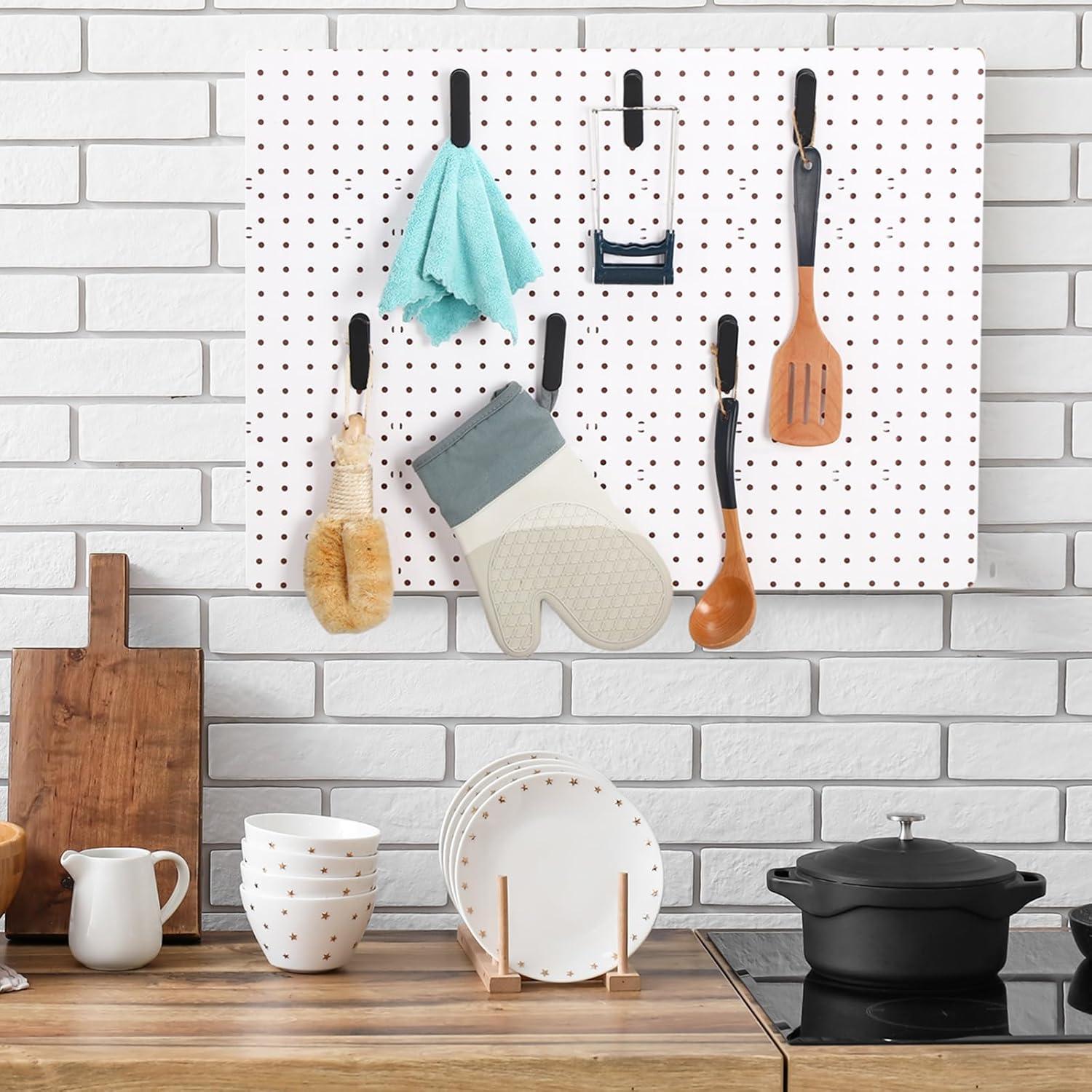 10 Clips de Tablero de Clavos Negros CroBlissful - Metal