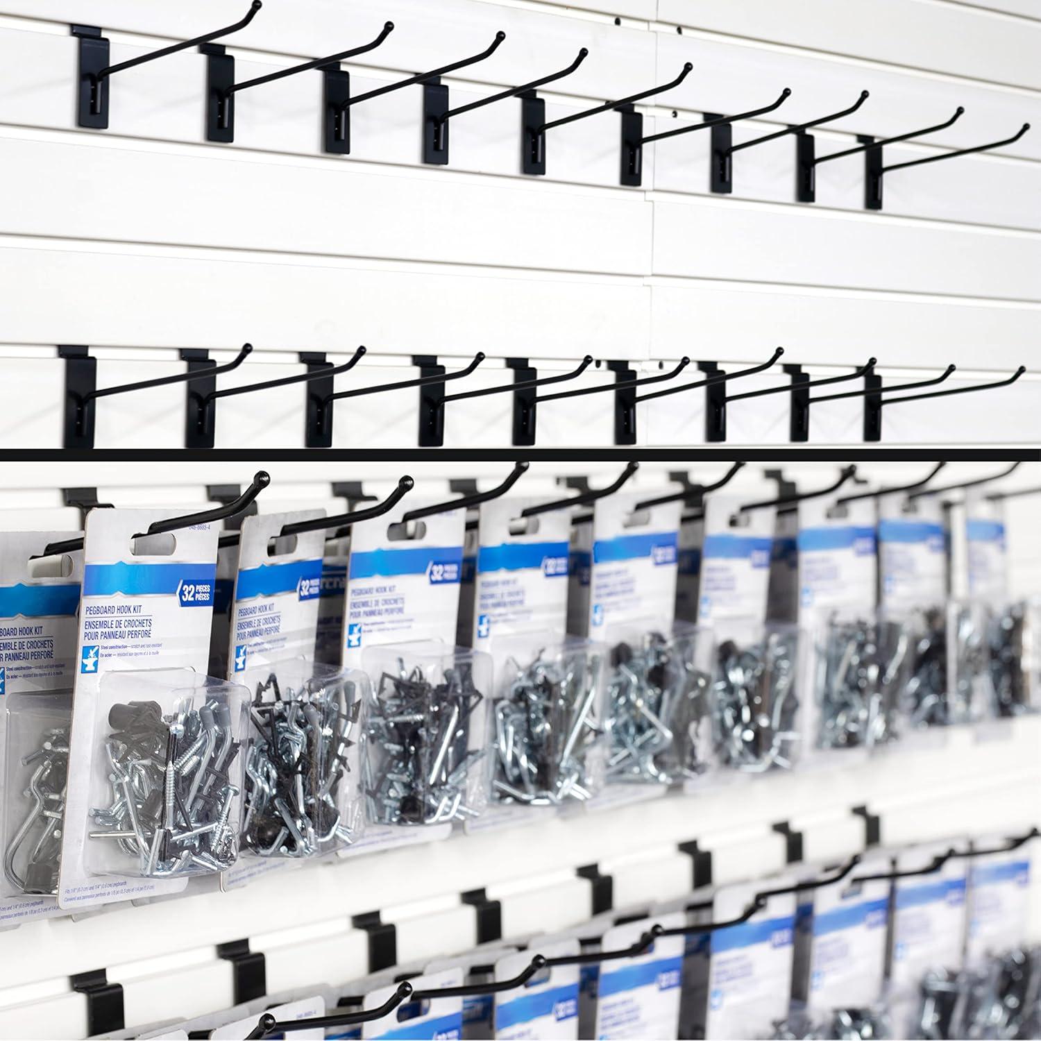 Ganchos de Pared Slatwall POETISKE 32PC 20.32cm Negro Pesado