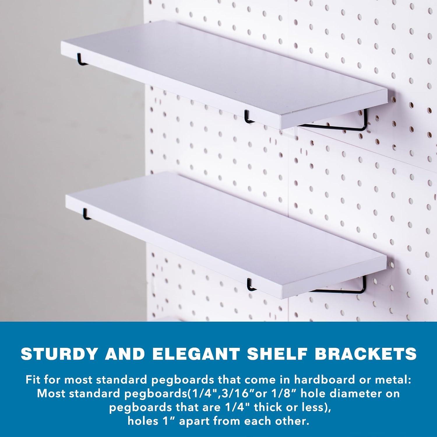 Juego de Estantes de Tablero Perforado YUSFKJ - 6 Estantes Blancos