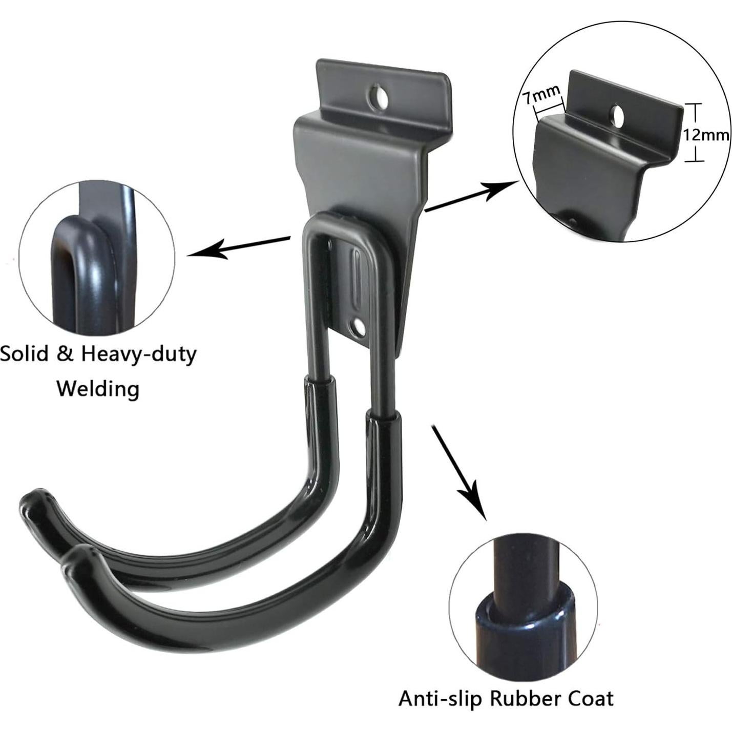 Ganchos para Slatwall ATOOLA, Paquete de 14, Negro, Alta Resistencia
