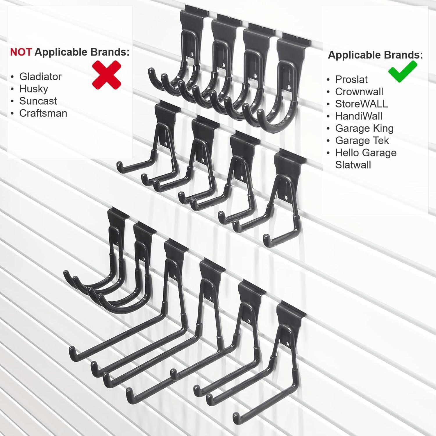 Ganchos para Slatwall ATOOLA, Paquete de 14, Negro, Alta Resistencia
