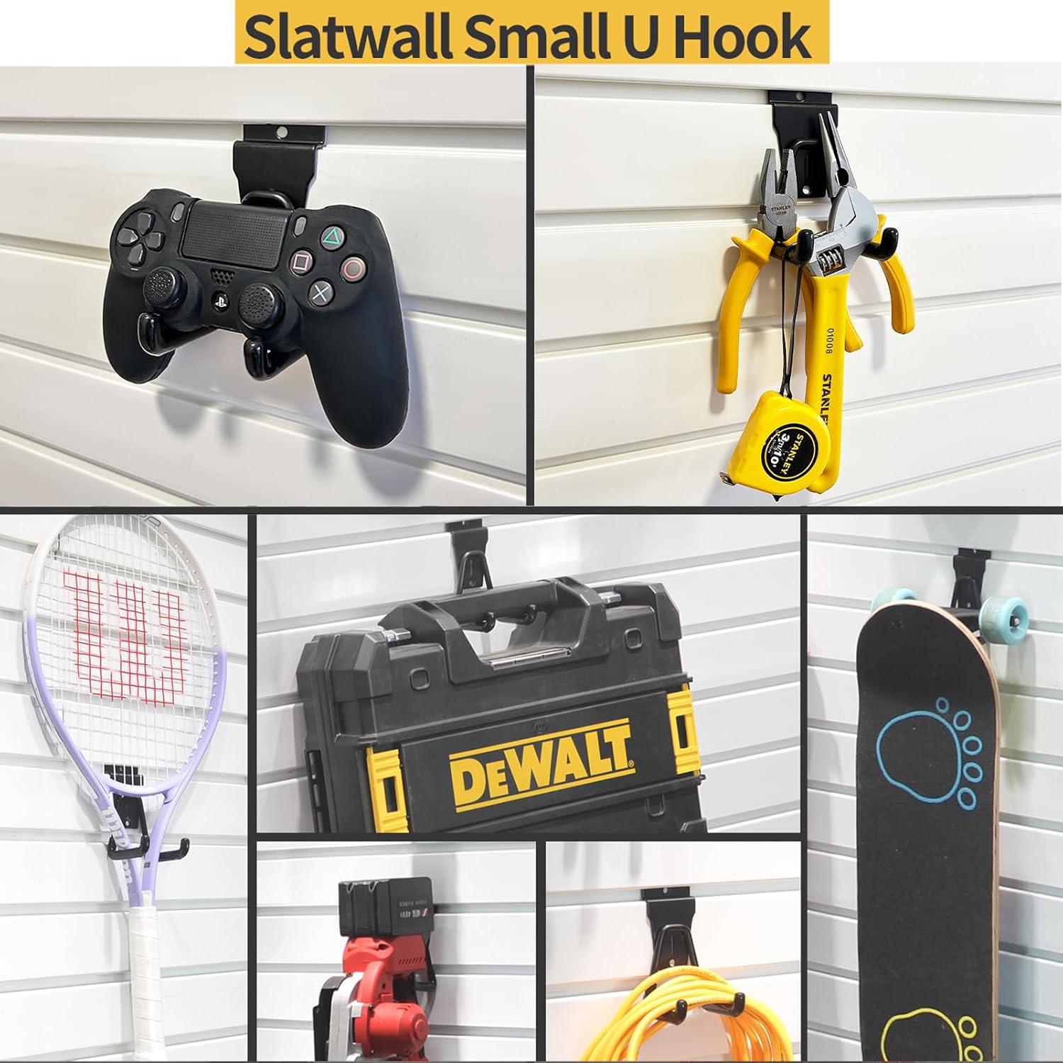 Ganchos para Slatwall ATOOLA, Paquete de 14, Negro, Alta Resistencia