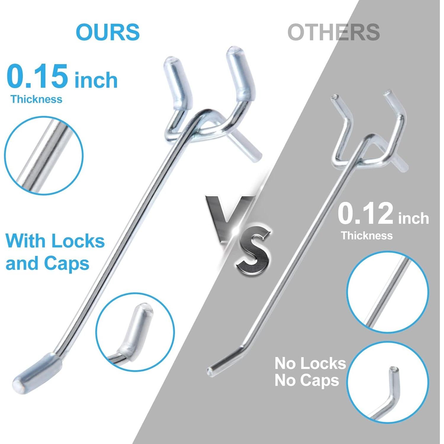 Ganchos de Metal BetzFord 2" para Tablero Perforado - 50 Pzas