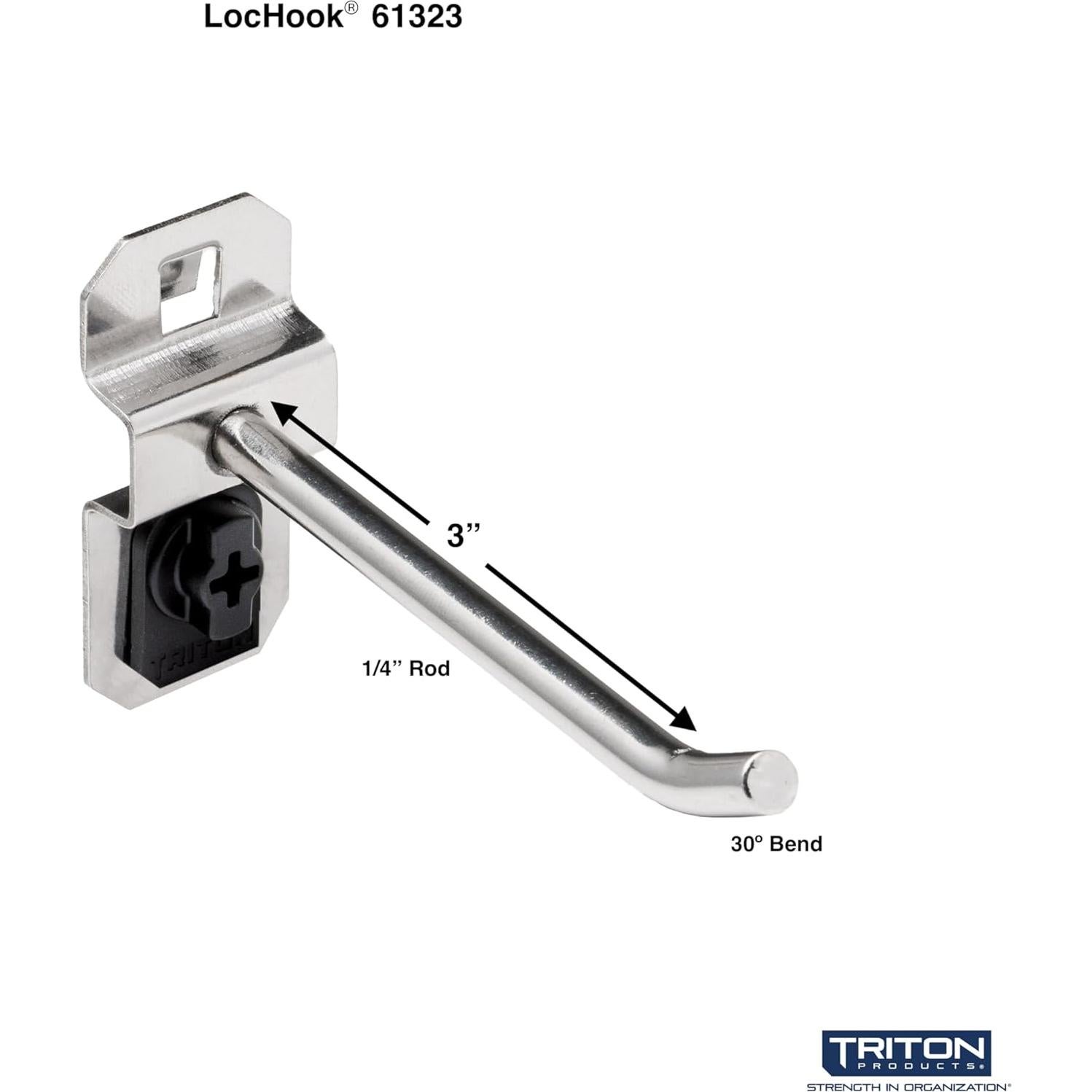 Gancho LocHook Triton de Acero Inoxidable 7.62 cm - Paquete de 3