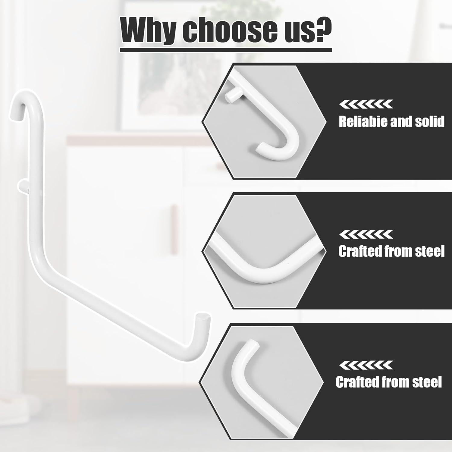 Ganchos para Tablero de Clavos HOFURME 24 Pcs 9.5x6 cm Blanco