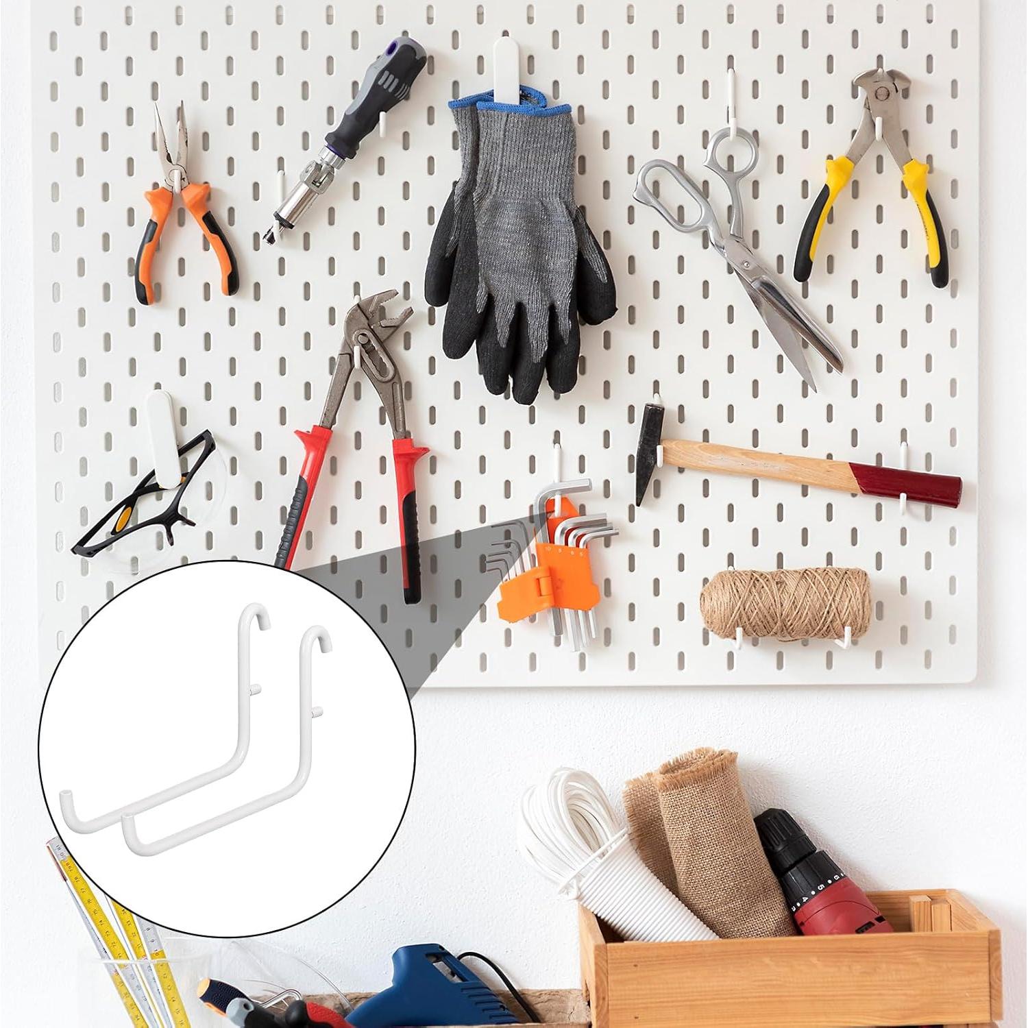 Ganchos para Tablero de Clavos HOFURME 24 Pcs 9.5x6 cm Blanco