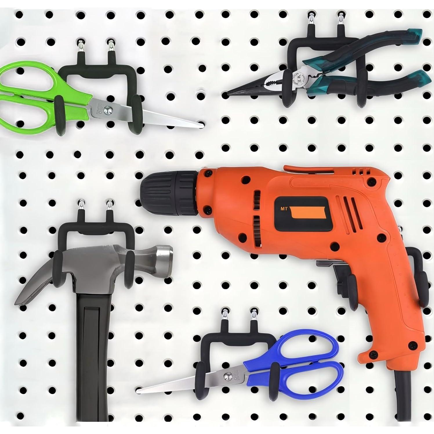 4 Ganchos Dobles de Utilidad Nivithi para Tablero de Clavos