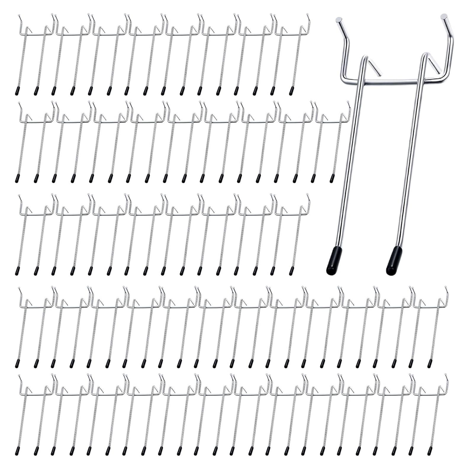 Ganchos Doble Brazo Yauhar 50 Pcs 12cm Metal para Tablero