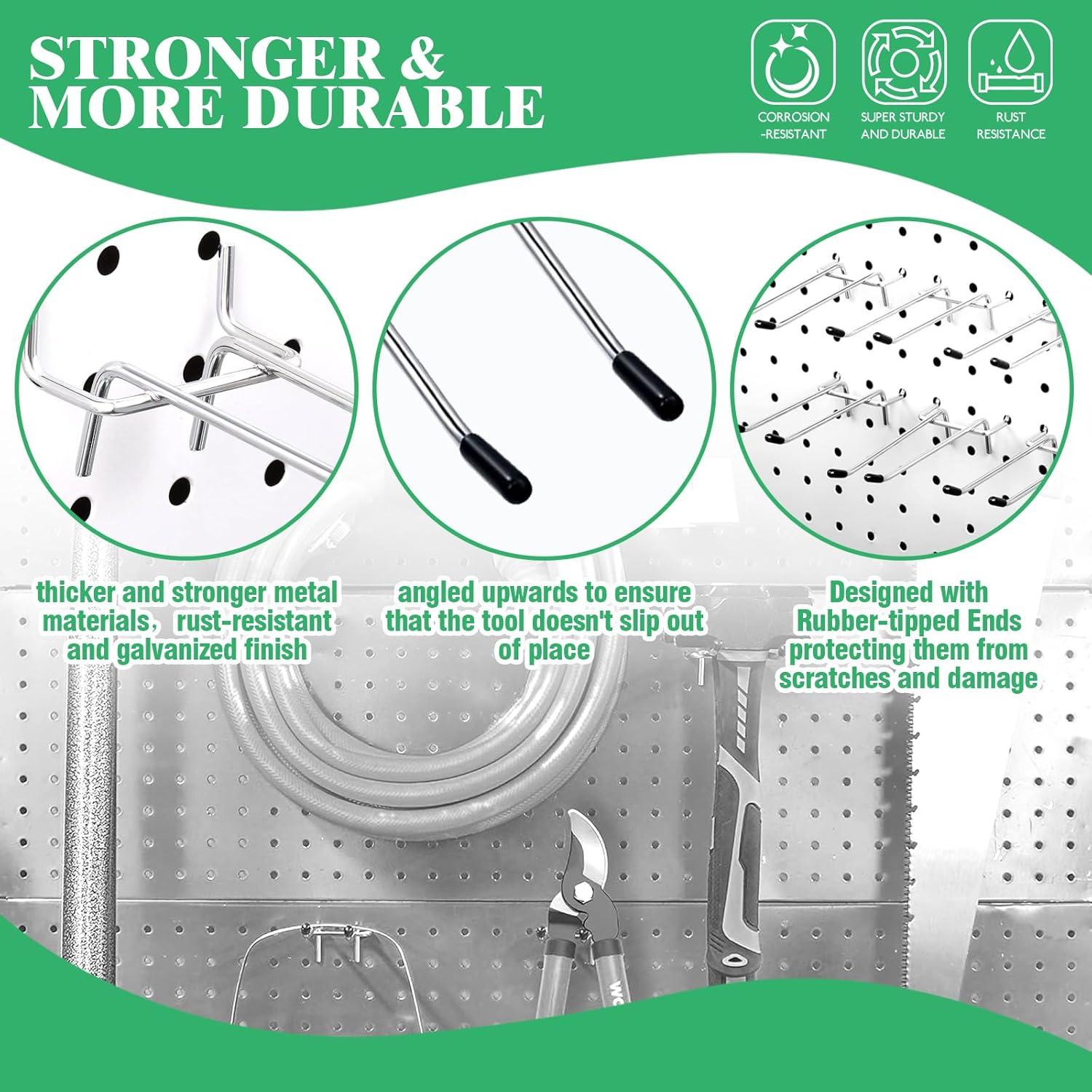 Ganchos Doble Brazo Yauhar 50 Pcs 12cm Metal para Tablero