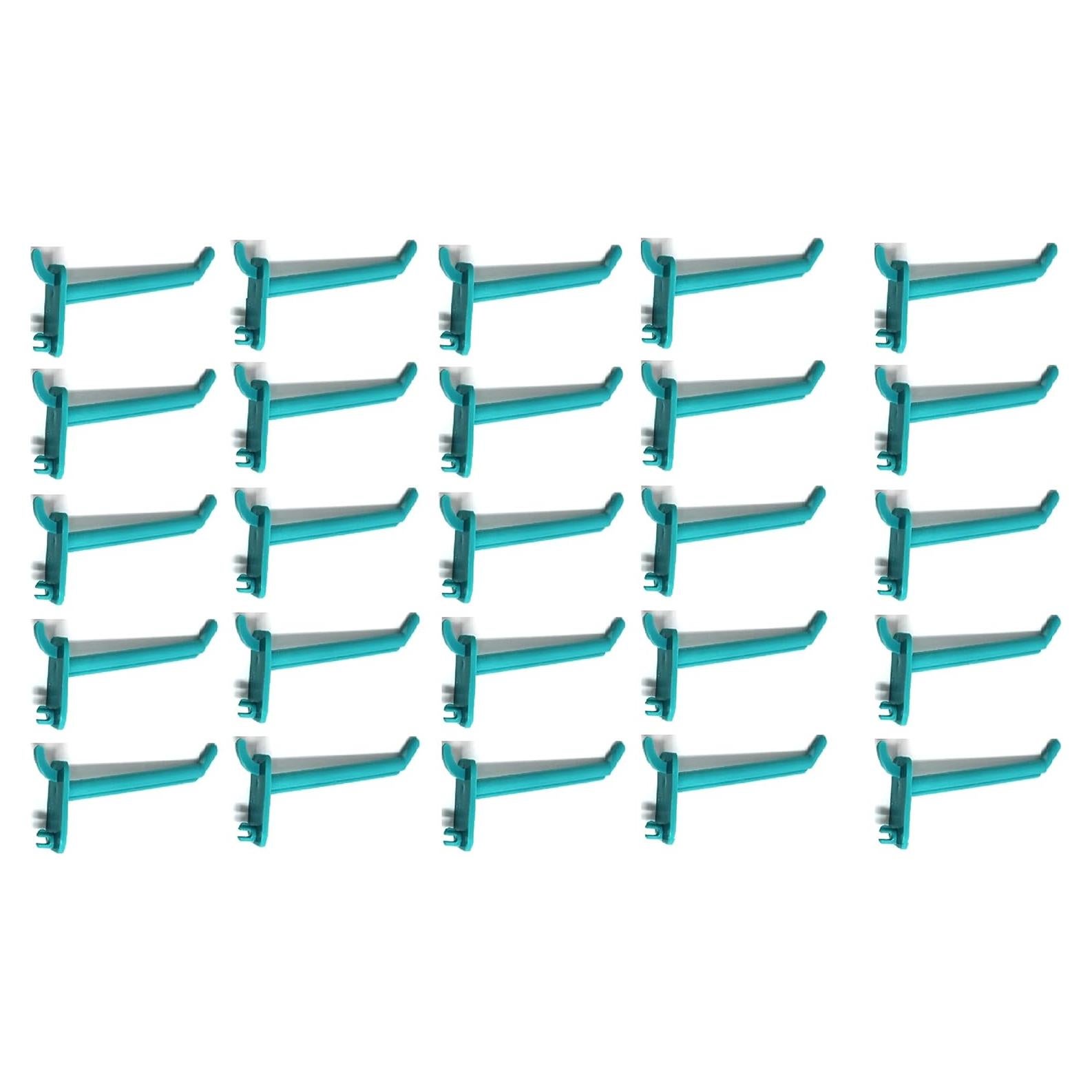 Ganchos de Plástico Teal para Tablero Perforado JSP - 25 Unidades