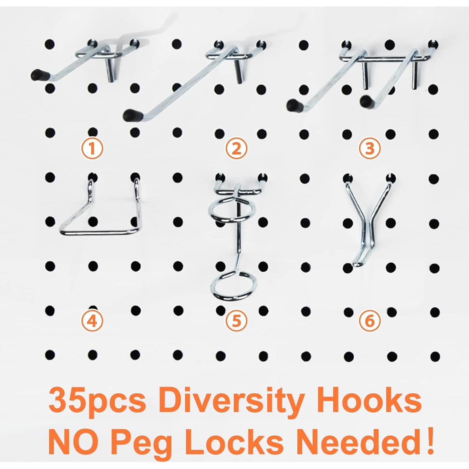 Ganchos para Tablero de Clavos G.CORE 38 Piezas Surtido