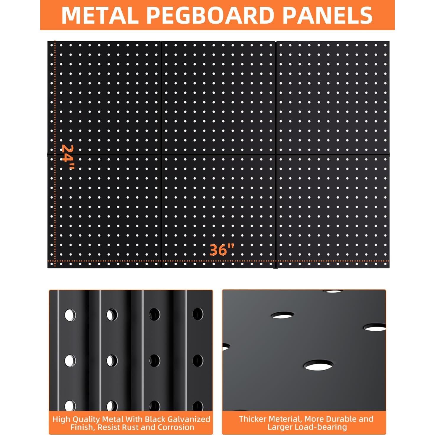 Paneles de Metal para Tablero de Clavos INCLY 6 Piezas 30.48cm