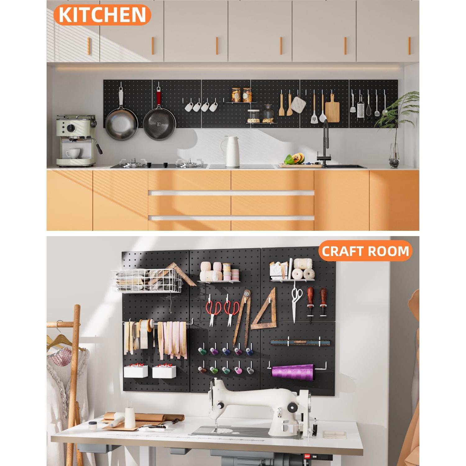 Paneles de Metal para Tablero de Clavos INCLY 6 Piezas 30.48cm