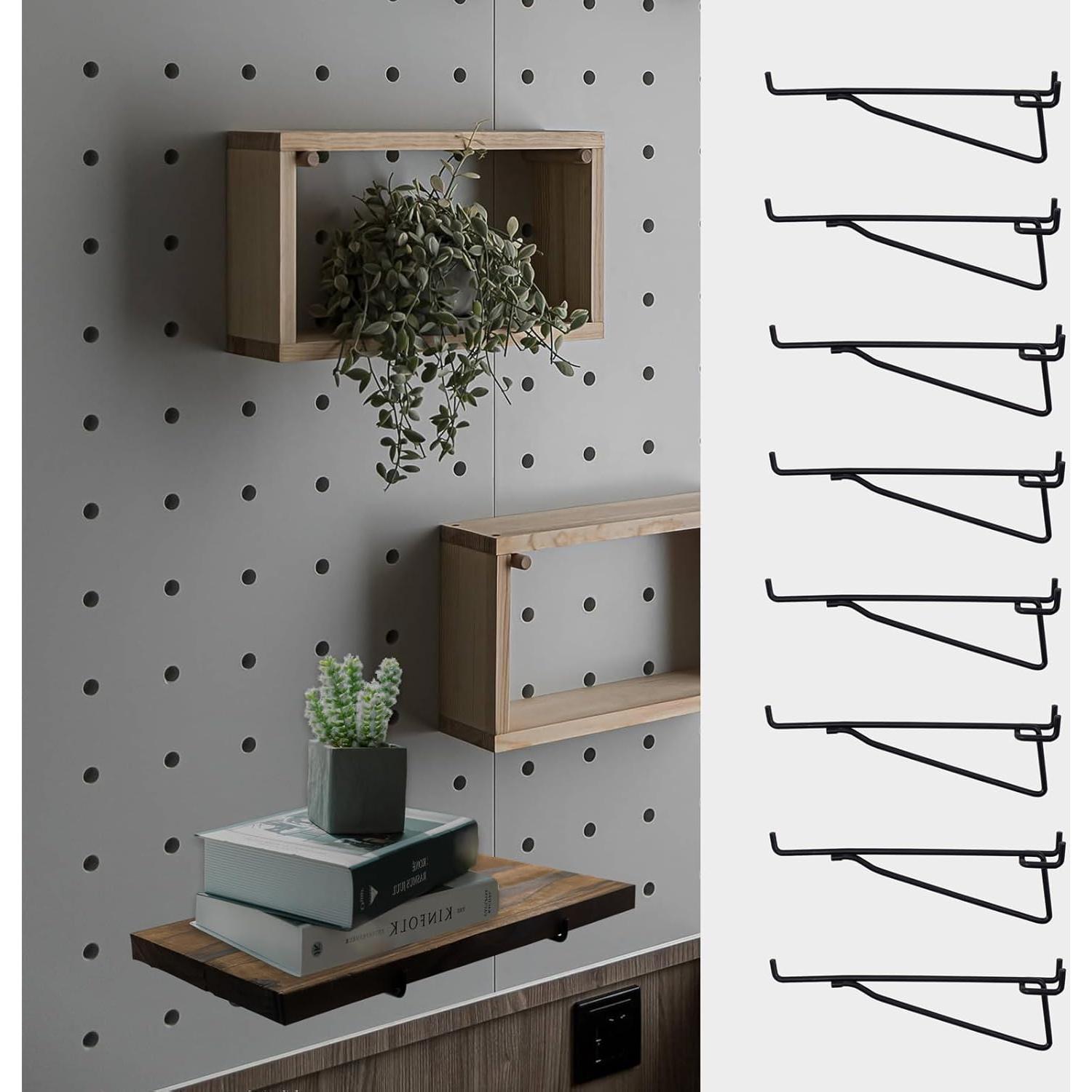 8 Ganchos de Metal para Estantes de Tablero Perforado KeaJuidy