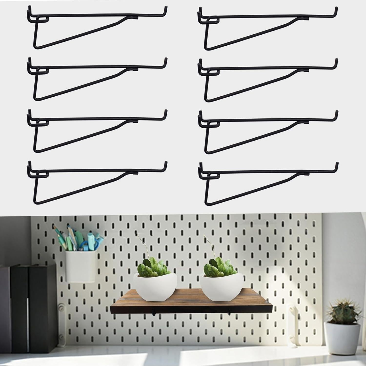 8 Ganchos de Metal para Estantes de Tablero Perforado KeaJuidy