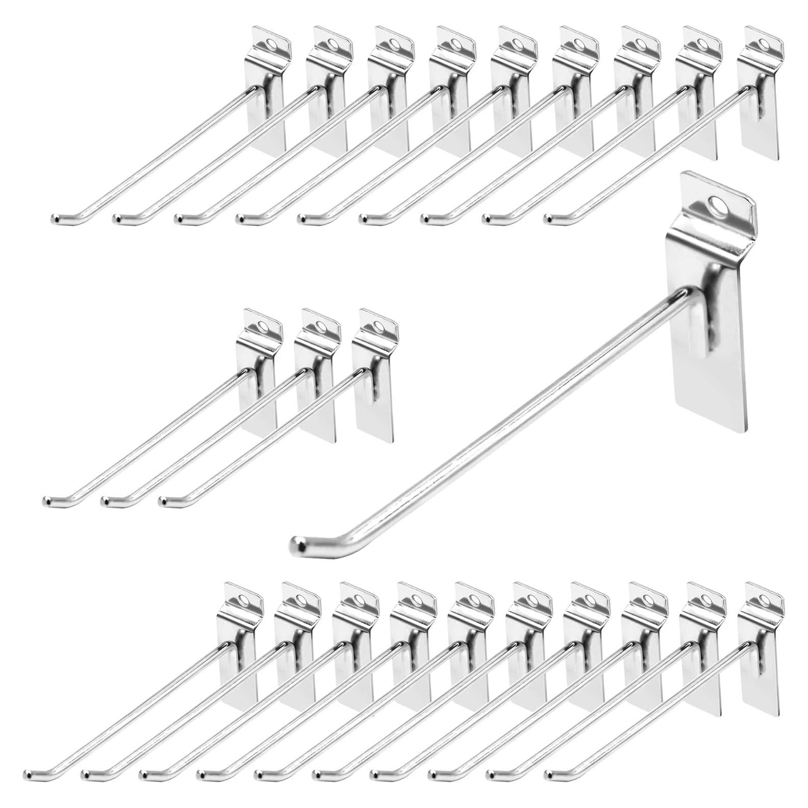 30 Ganchos Slatwall 15 cm Yauhar Acero Inoxidable Pesados