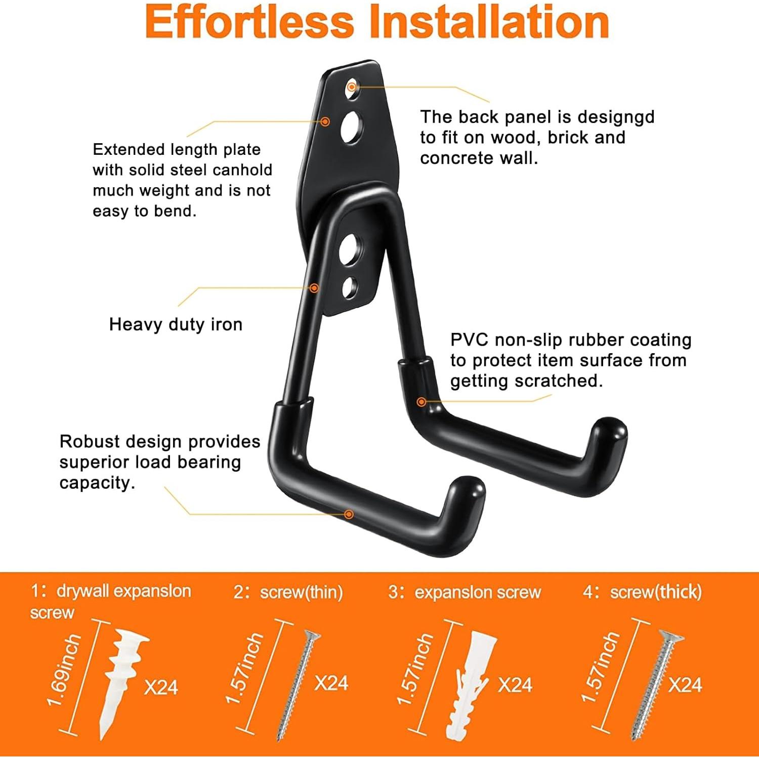 Paquete de 12 Ganchos de Acero HUPBIPY para Garaje Antideslizantes