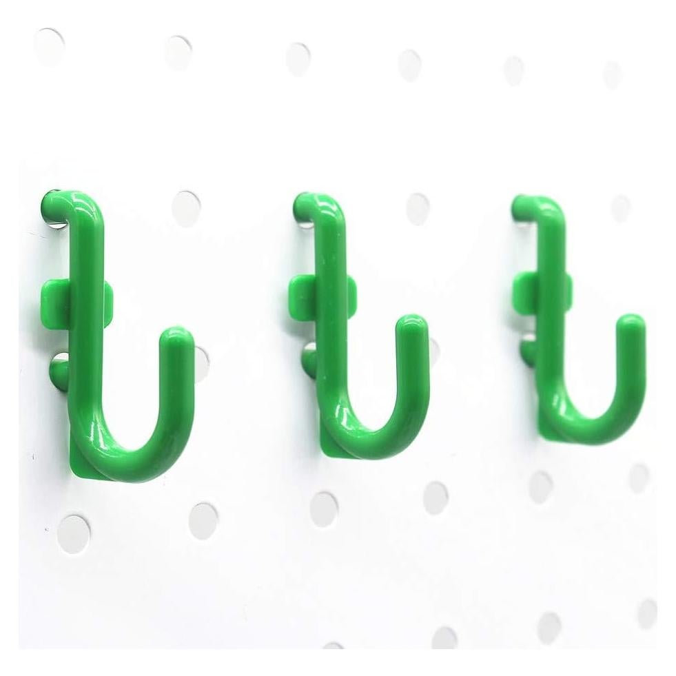 Kit de Ganchos en J Colorstorm para Tablero Perforado 100 pcs Verde