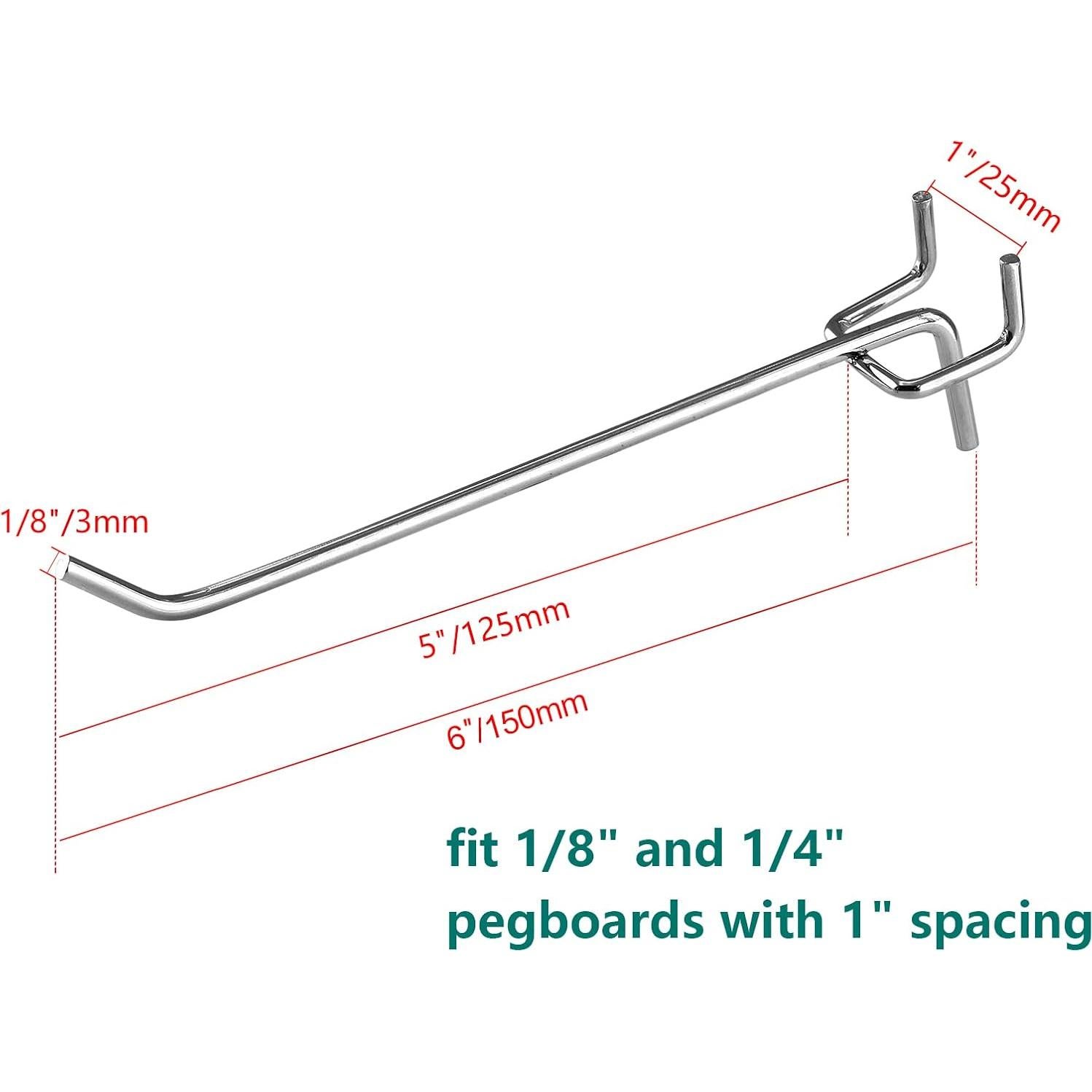 50 Ganchos para Tablero de Clavos Jiozermi 15.24 cm Metal Resistente