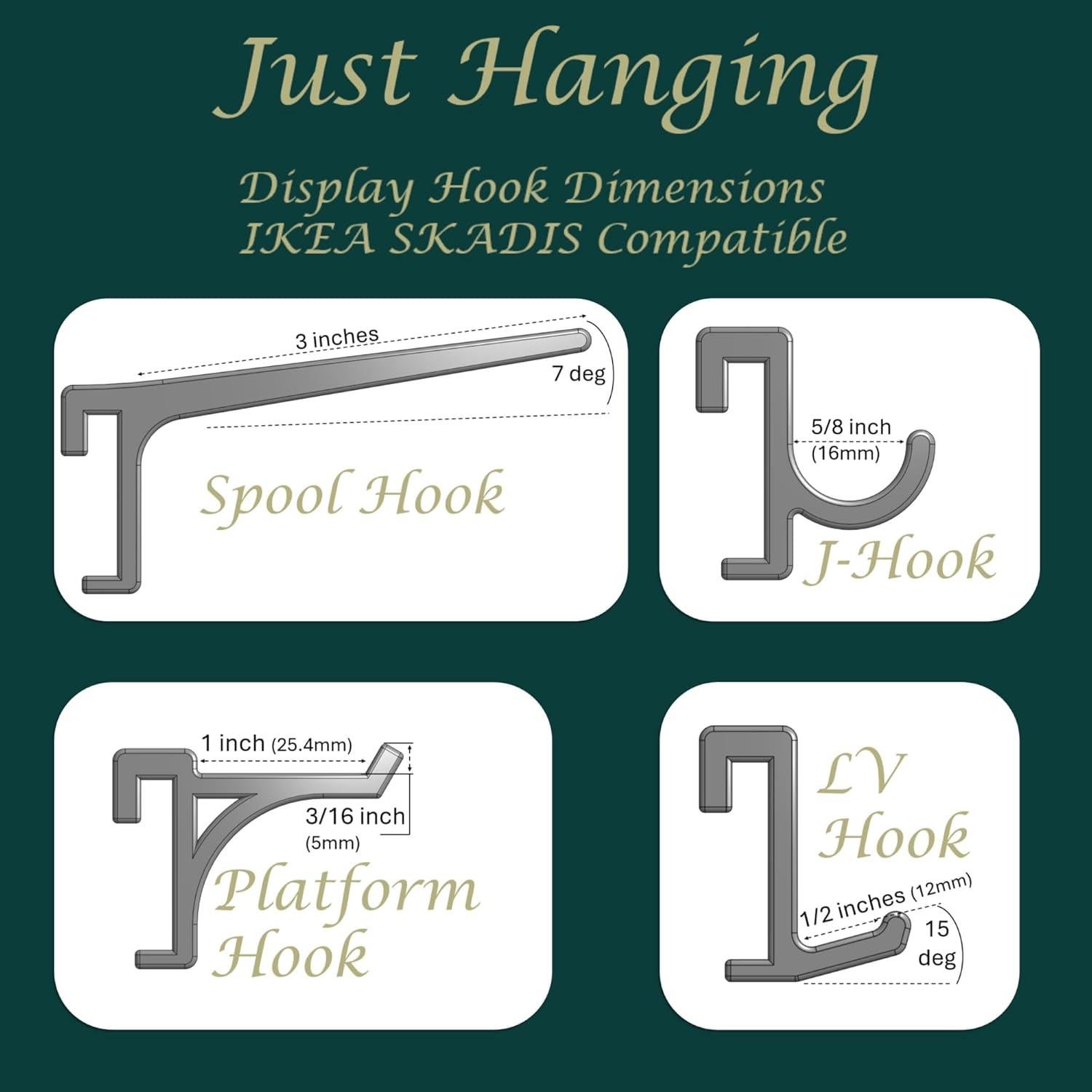 Ganchos de Exhibición Genérico 12pk Rosa Mate para IKEA SKADIS