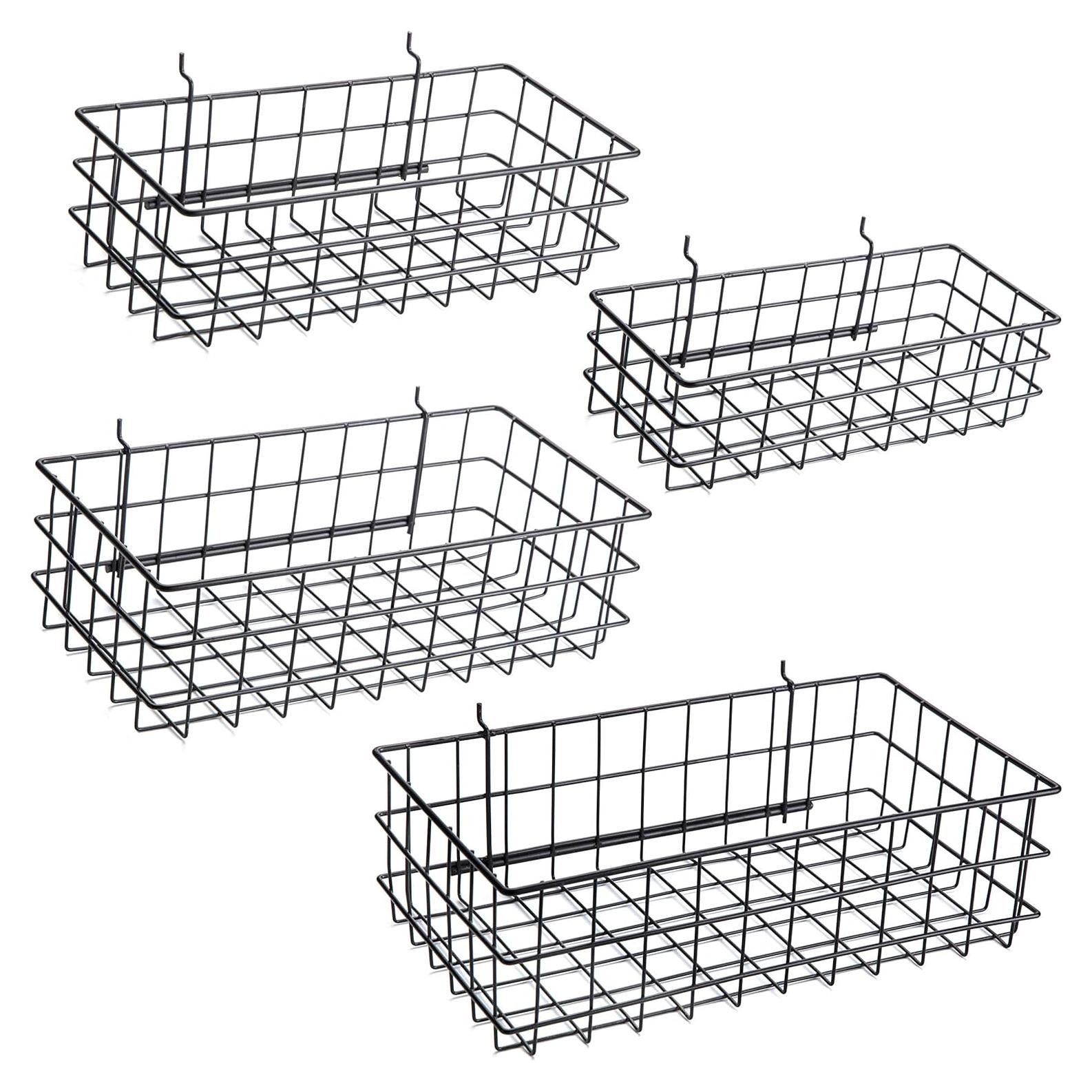 Set de 4 Cestas para Tablero Perforado Right Arrange - Negro