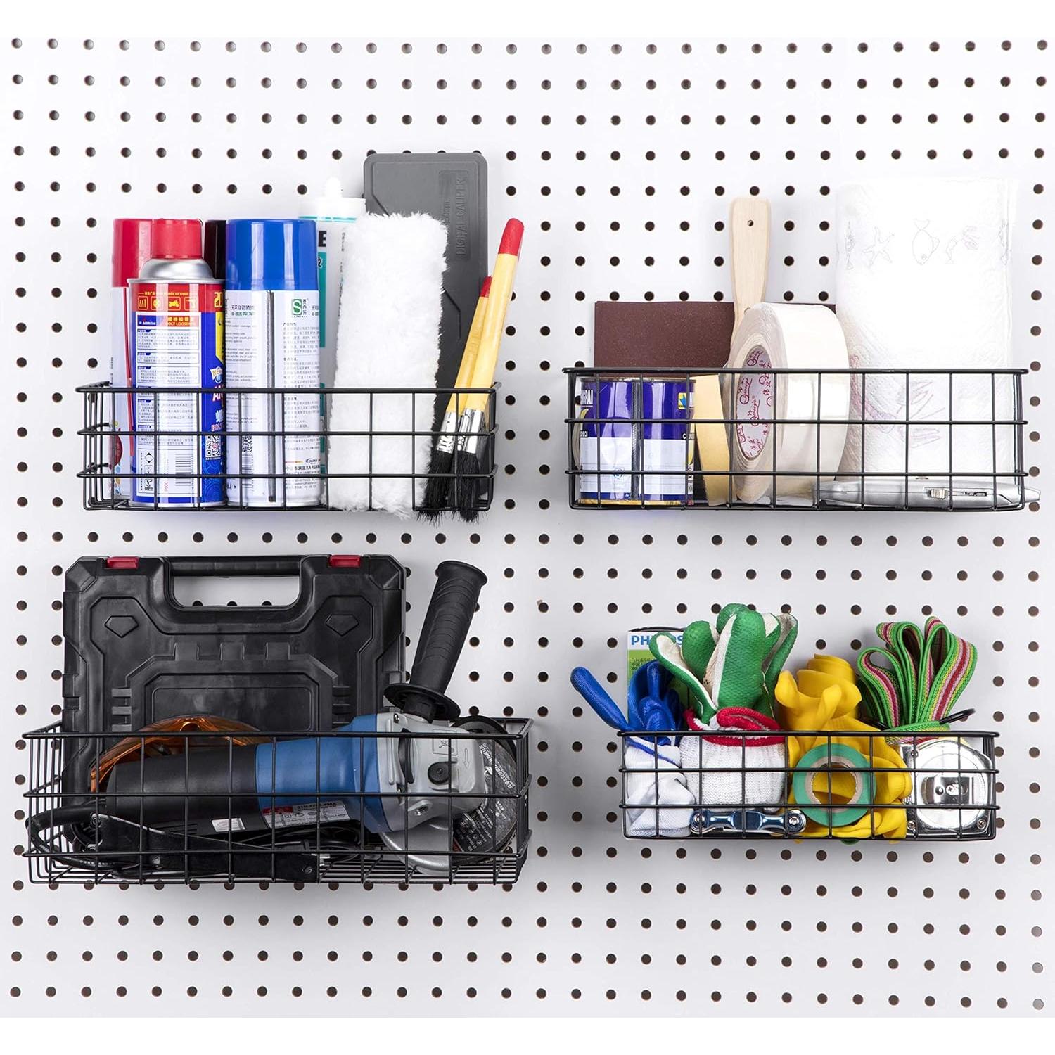 Set de 4 Cestas para Tablero Perforado Right Arrange - Negro