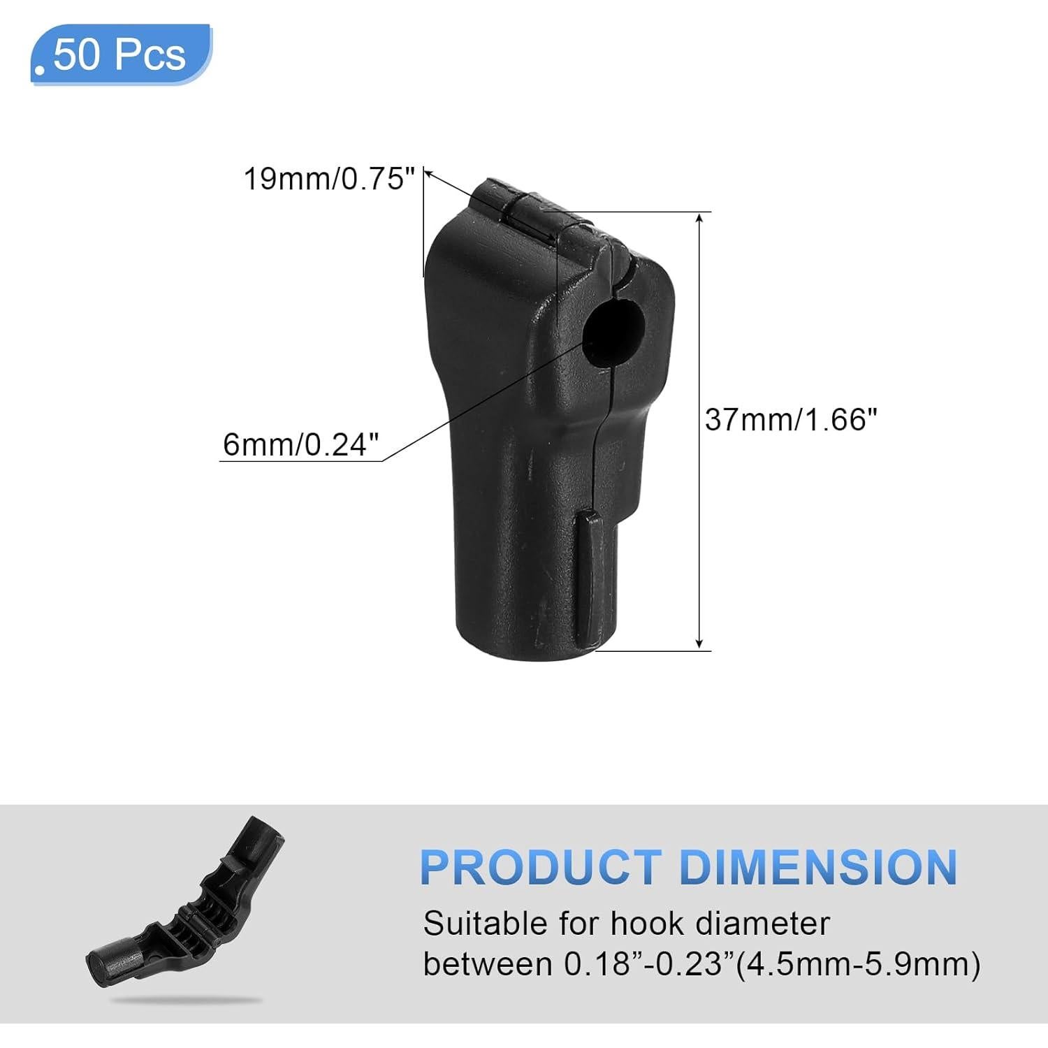 Bloqueos de Ganchos de Seguridad uxcell 50pcs 6mm ABS Negro
