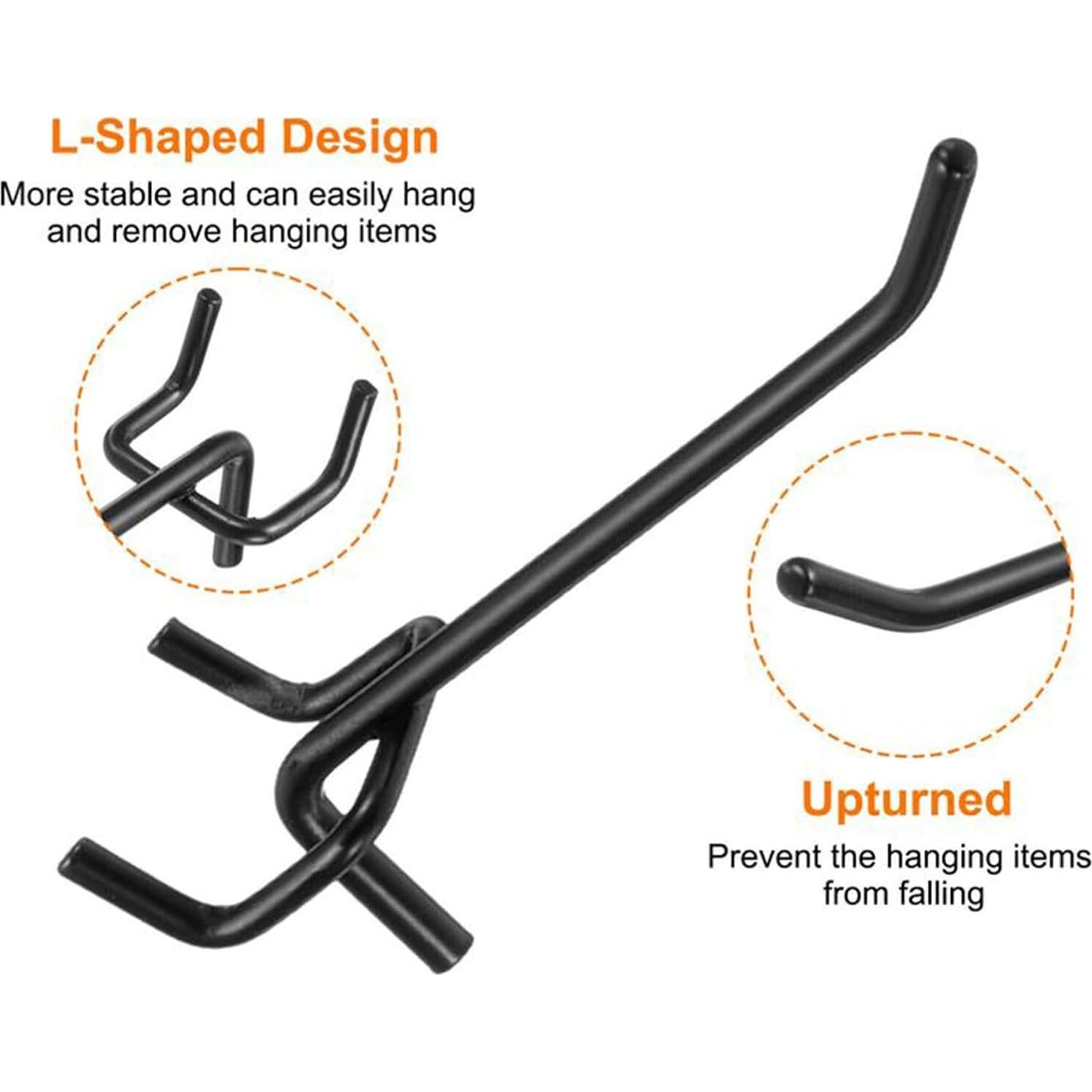 60 Ganchos para Tablero Perforado Nivithi - 2, 4 y 6 Pulgadas