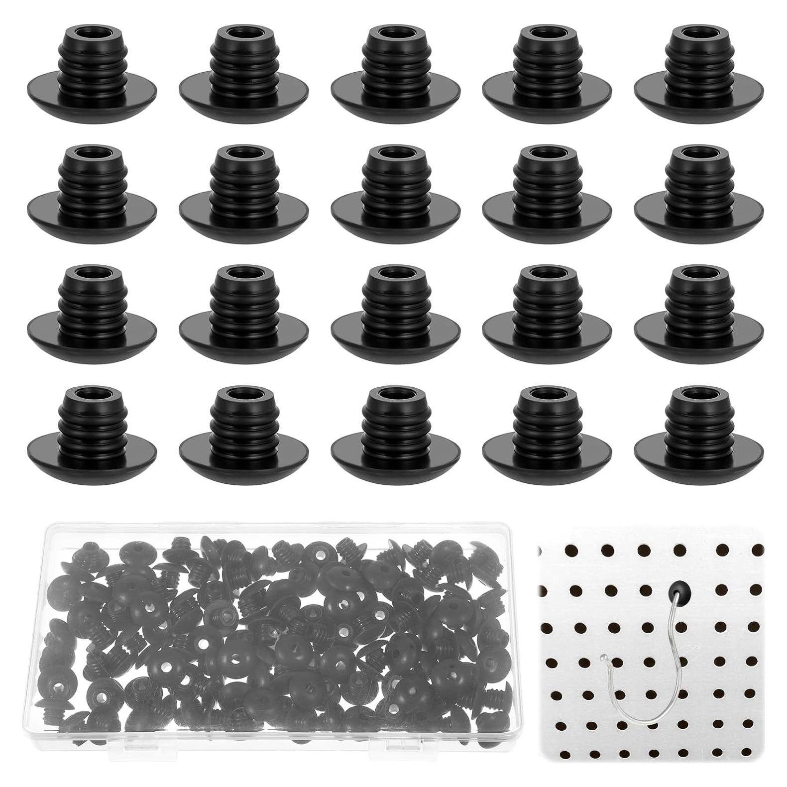 120 Ganchos de Bloqueo para Tablero FdcLixuvol Negro 6.35mm