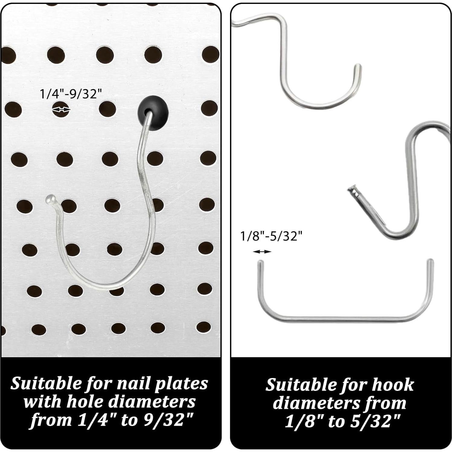 120 Ganchos de Bloqueo para Tablero FdcLixuvol Negro 6.35mm