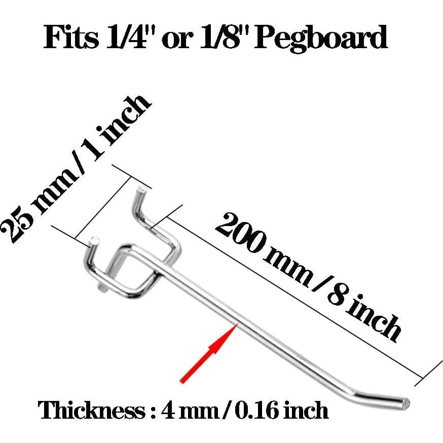 Ganchos para Tablero de Clavos QPINGH 25 Pcs 20 cm Plata