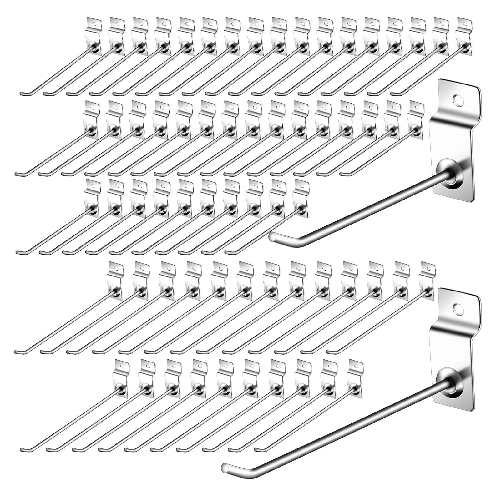 Ganchos para Slatwall Moxweyeni 100 Piezas 6 y 8 Pulgadas