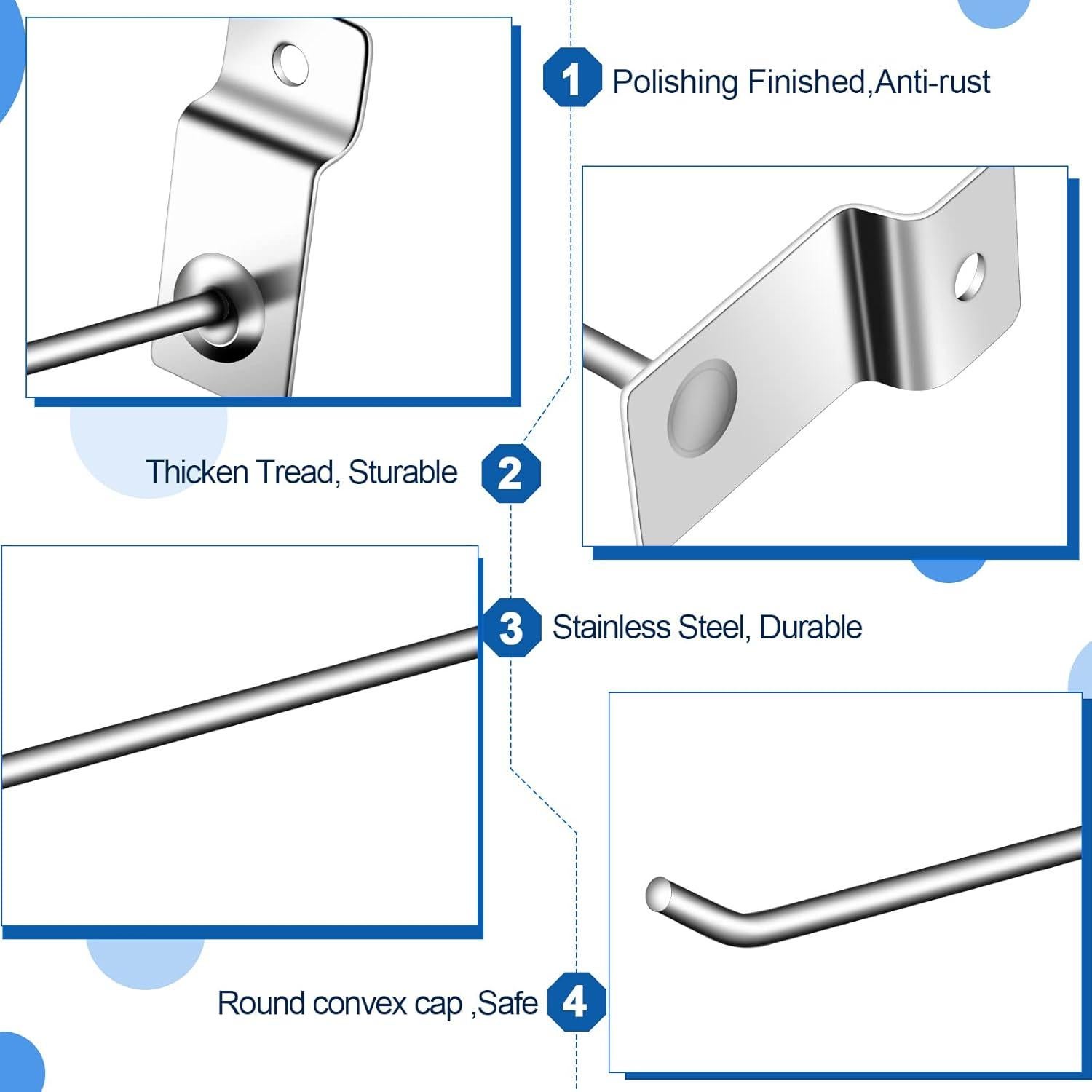 Ganchos para Slatwall Moxweyeni 100 Piezas 6 y 8 Pulgadas