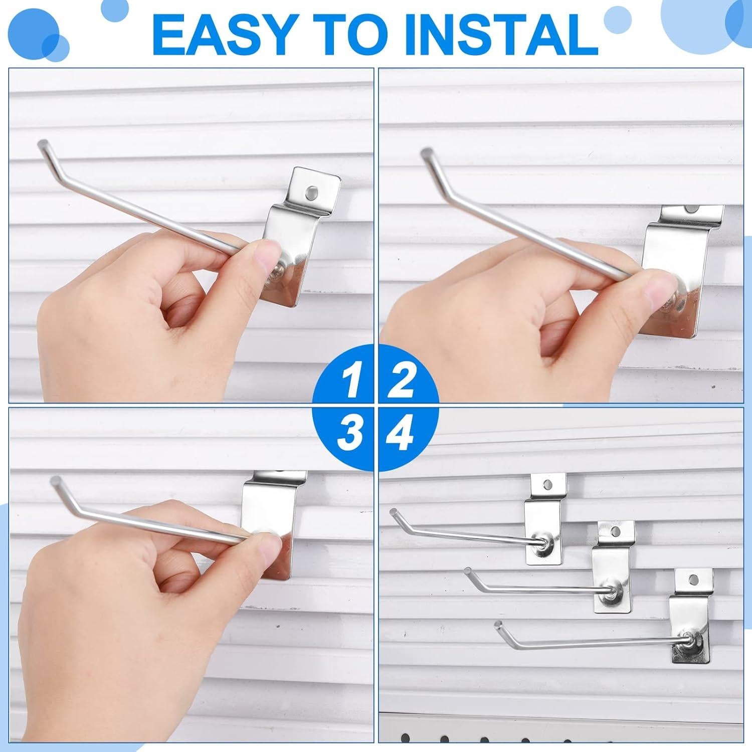 Ganchos para Slatwall Moxweyeni 100 Piezas 6 y 8 Pulgadas