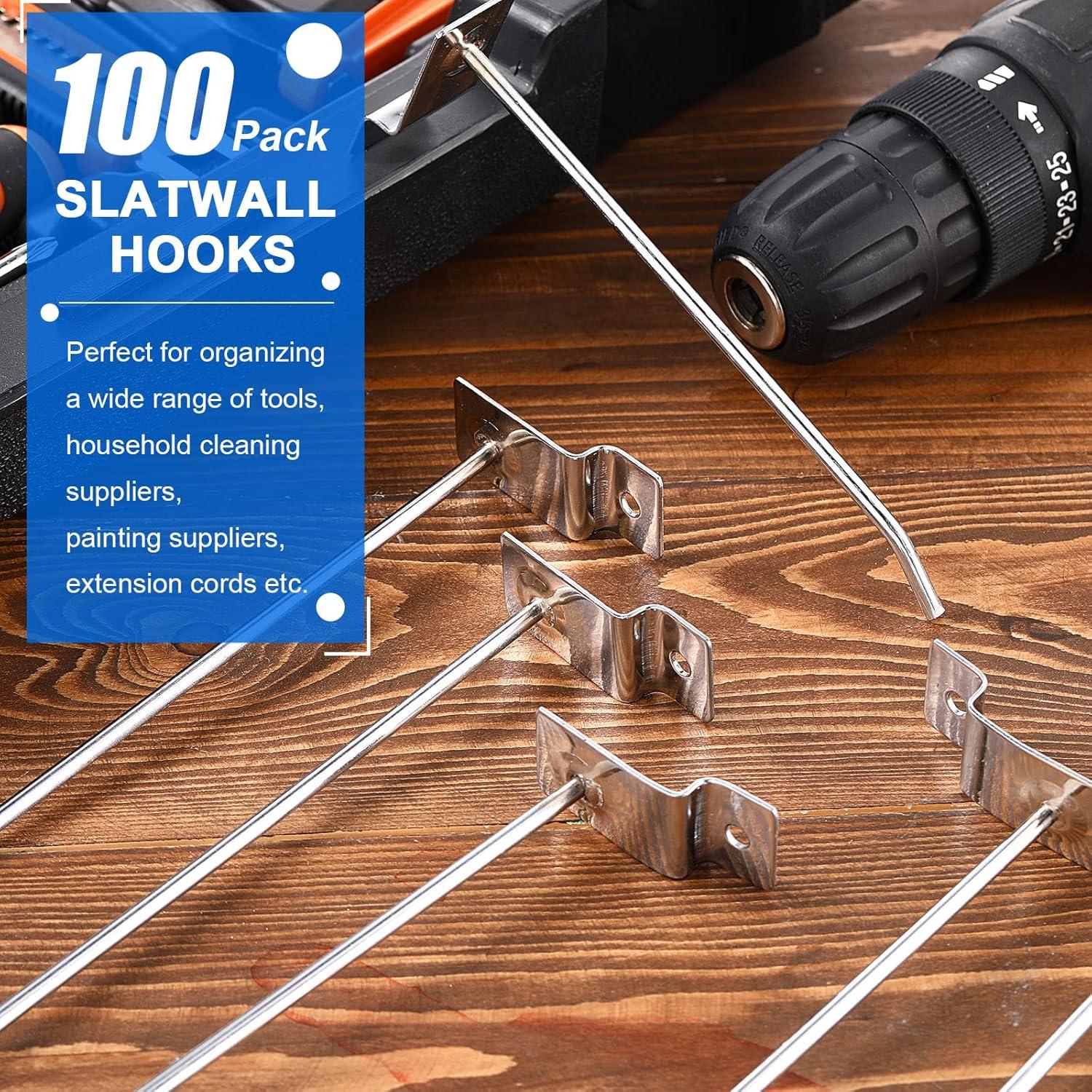 Ganchos para Slatwall Moxweyeni 100 Piezas 6 y 8 Pulgadas