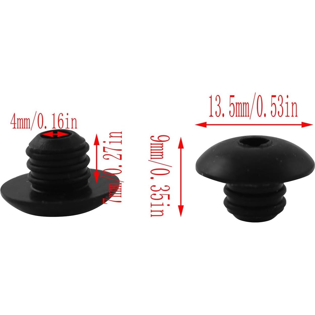 50 Tapones de Goma Rosca LQ Industrial para Ganchos de Tablero