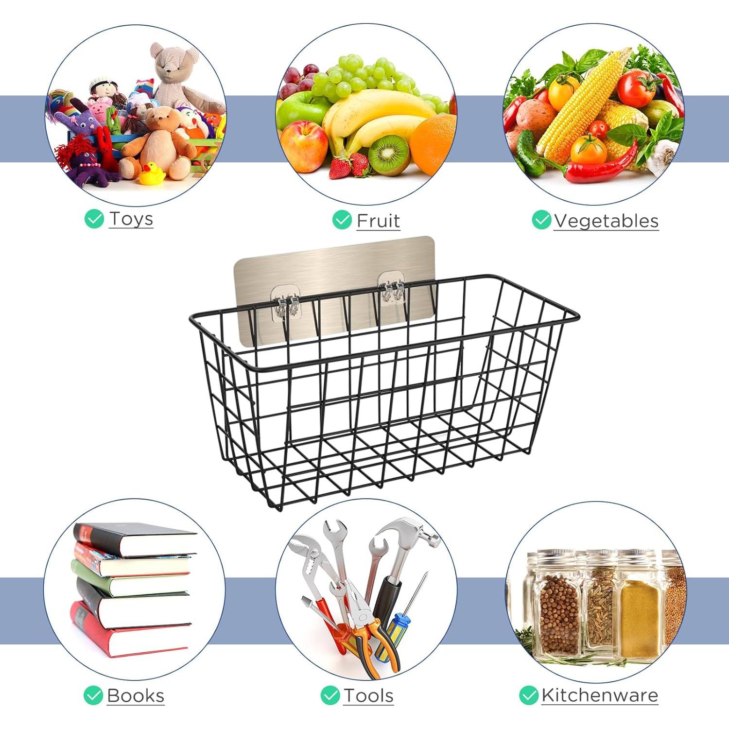 Cestas de Almacenamiento Ptinyiv 2pack Sin Perforación Negro